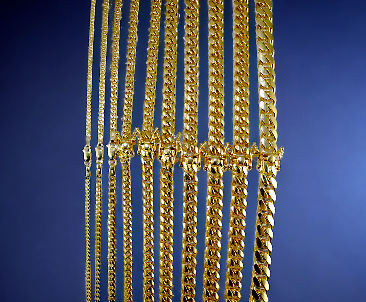 10K Yellow Gold SOLID Miami Cuban Link Necklace Bracelet Chain 2.5mm-11mm 7″-30″