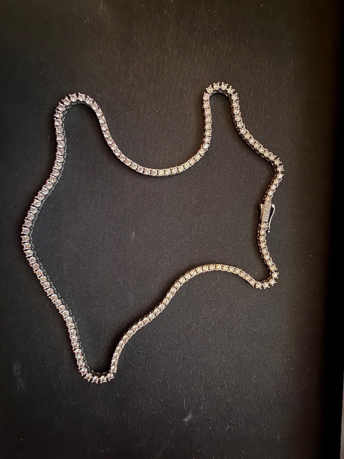 Authentic Shop GLD 4mm Moissanite Tennis Chain 925 Sterling Silver 20″ VVS D Col