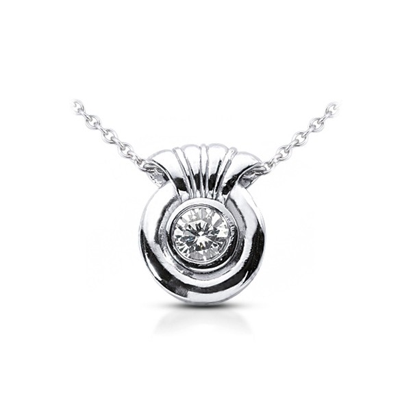0.80 Carat E/SI2 Round Cut Natural Certified Diamond Platinum Solitaire Pendant