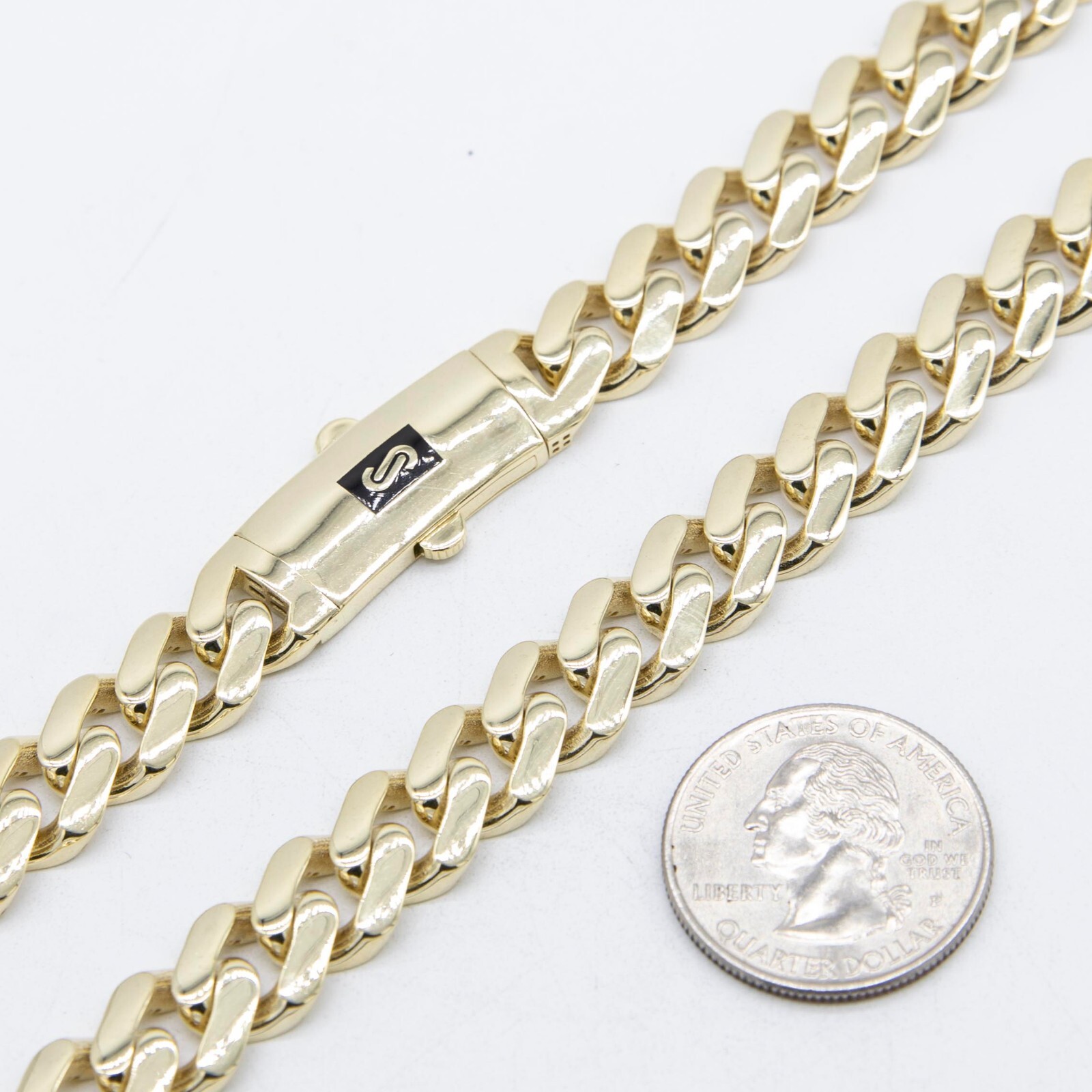 11mm Mens Miami Cuban Royal Link Chain Necklace Box Clasp Real 10K Yellow Gold