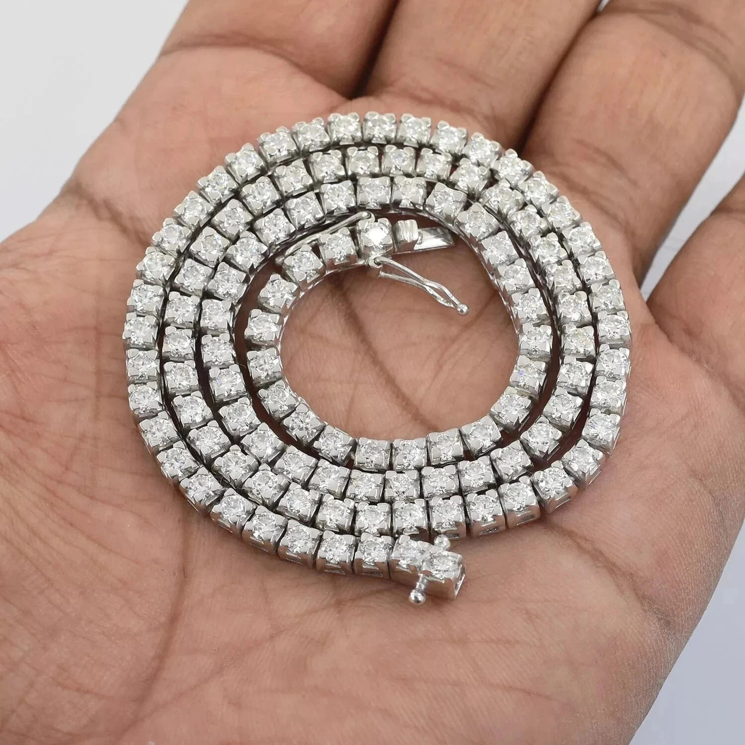 White Lab Created Diamond Tennis Necklace 22″ In VVS1 Certified ! Valentine Gift
