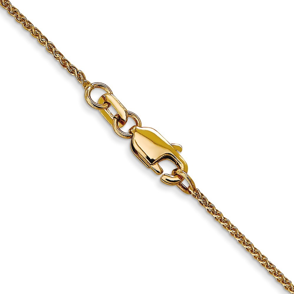 14k Yellow Gold 1.05mm Diamond-cut Spiga Chain Necklace 24″