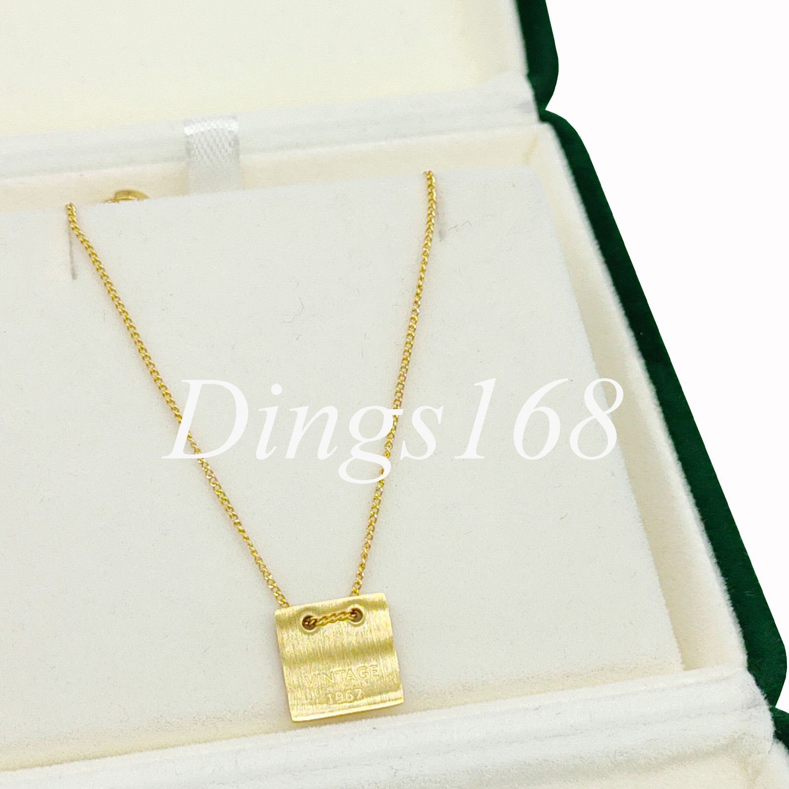 18K Yellow Gold Filled Hypoallergenic 0.5″Square 16+2.4 inch 1mm Choker Necklace