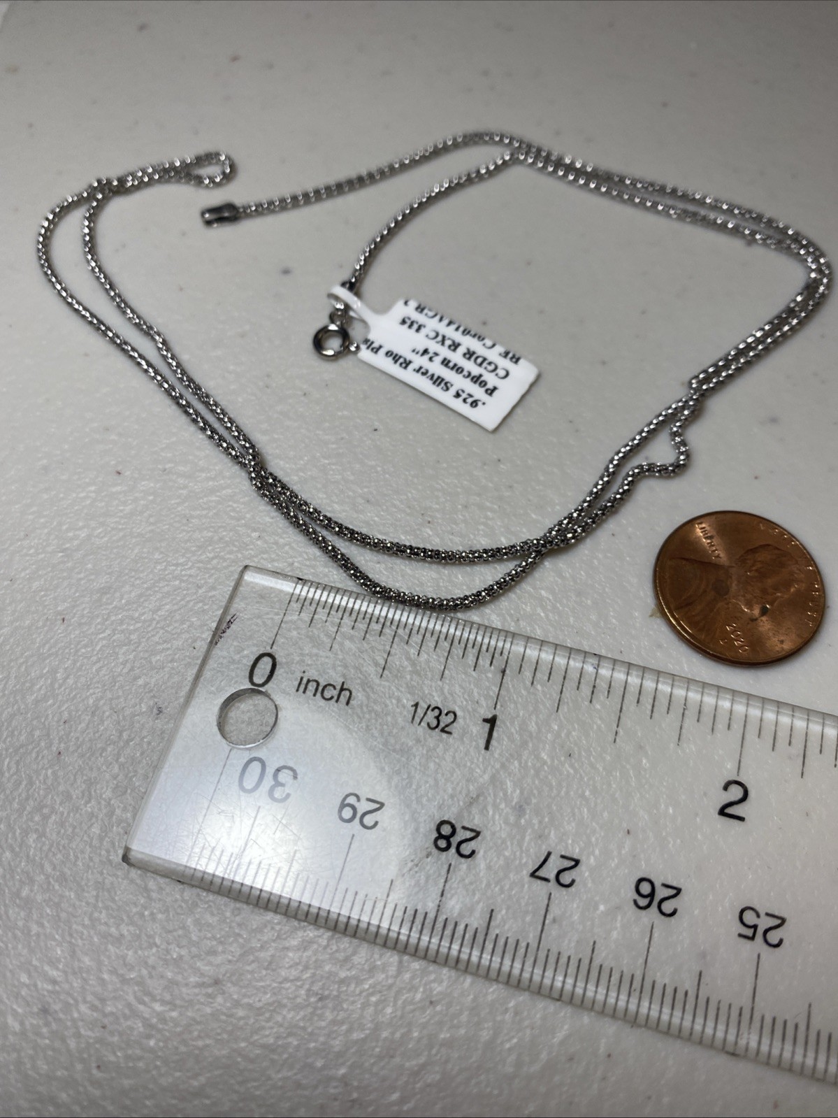 925 Sterling Silver Popcorn Chain. New never used Length 23 Inches
