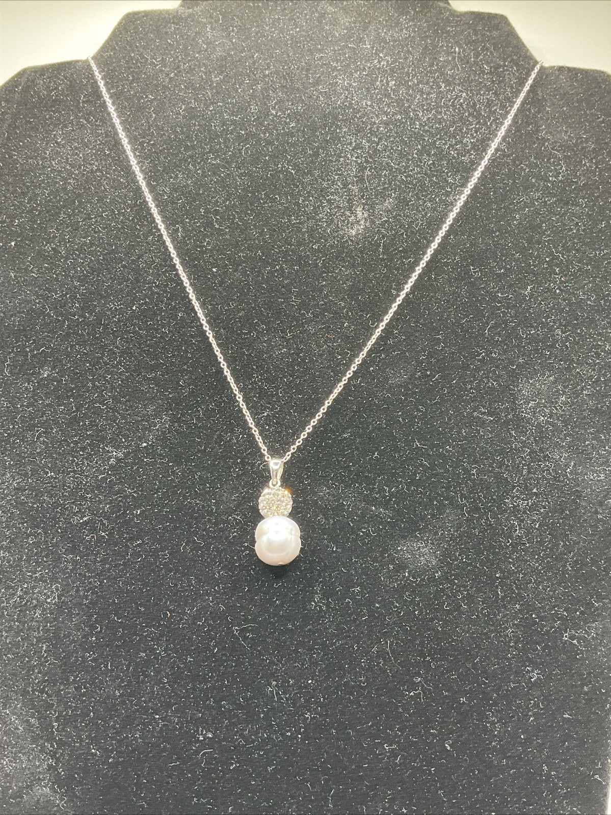 Marked 925 Silver Chain And Freshwater Pearl Necklace