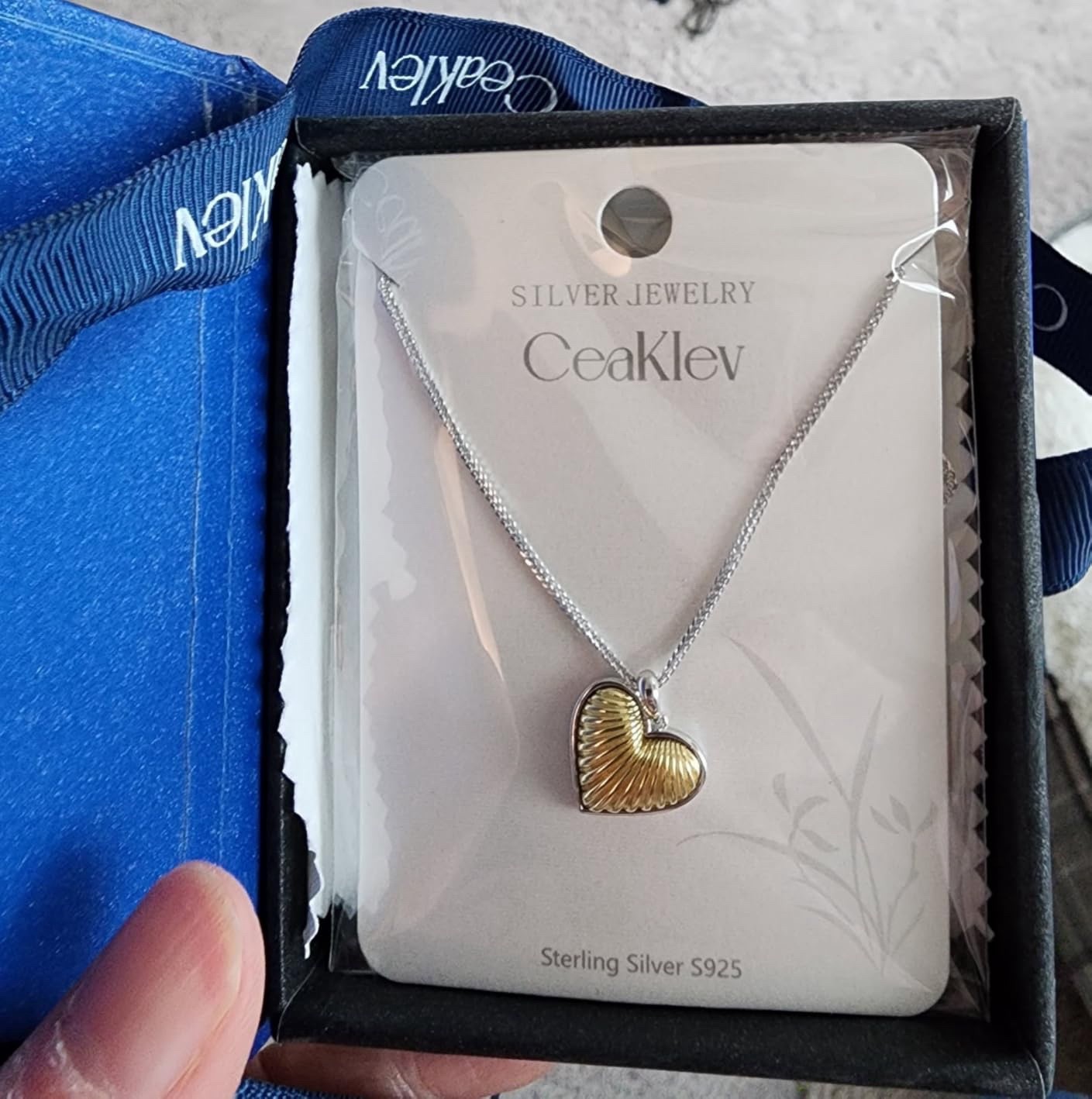 925 Solid Sterling Silver Heart Pendant Necklace