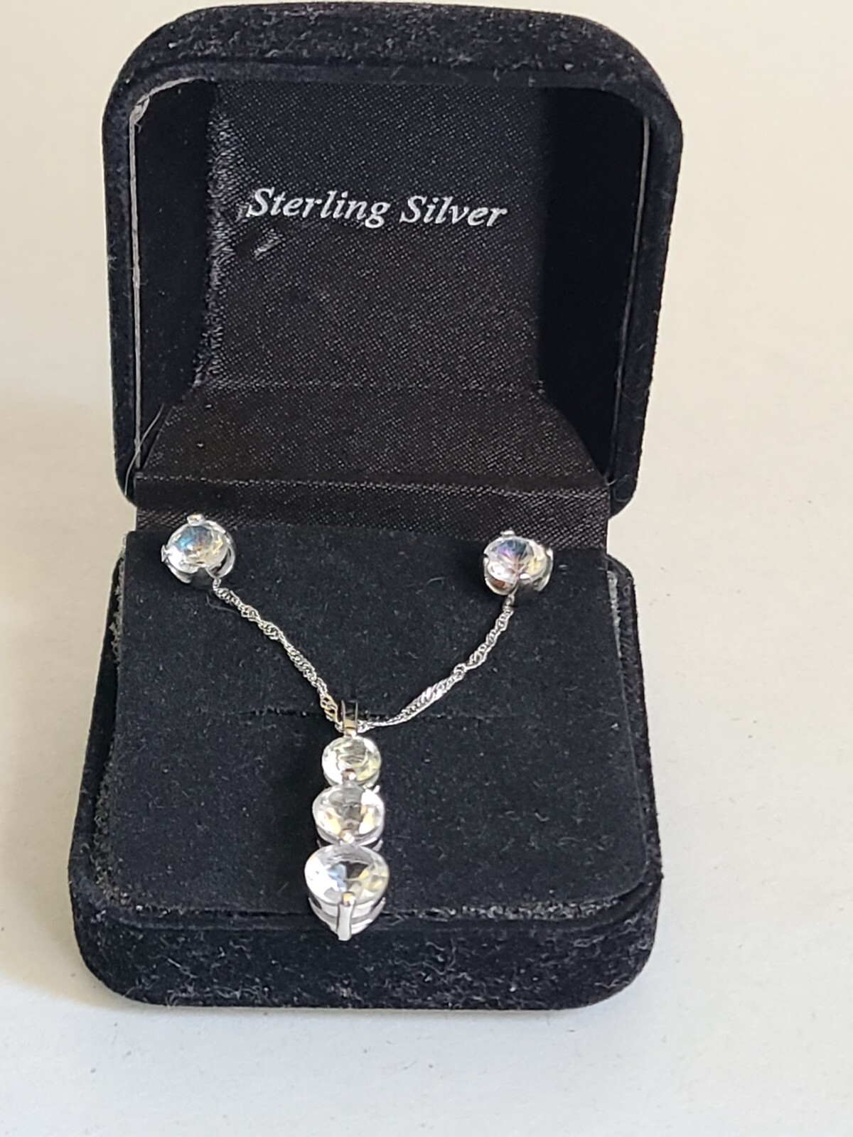 Sterling Silver .925 necklace + Earrings fashion jewelry VJ China pendant Set