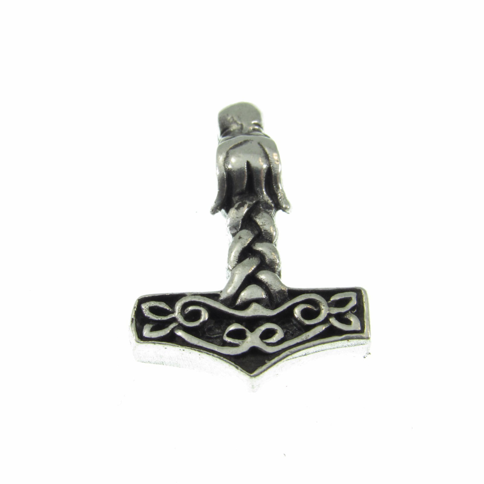 Solid 925 Sterling Silver Thor’s Hammer Pendant Necklace w/ Silver Box Chain