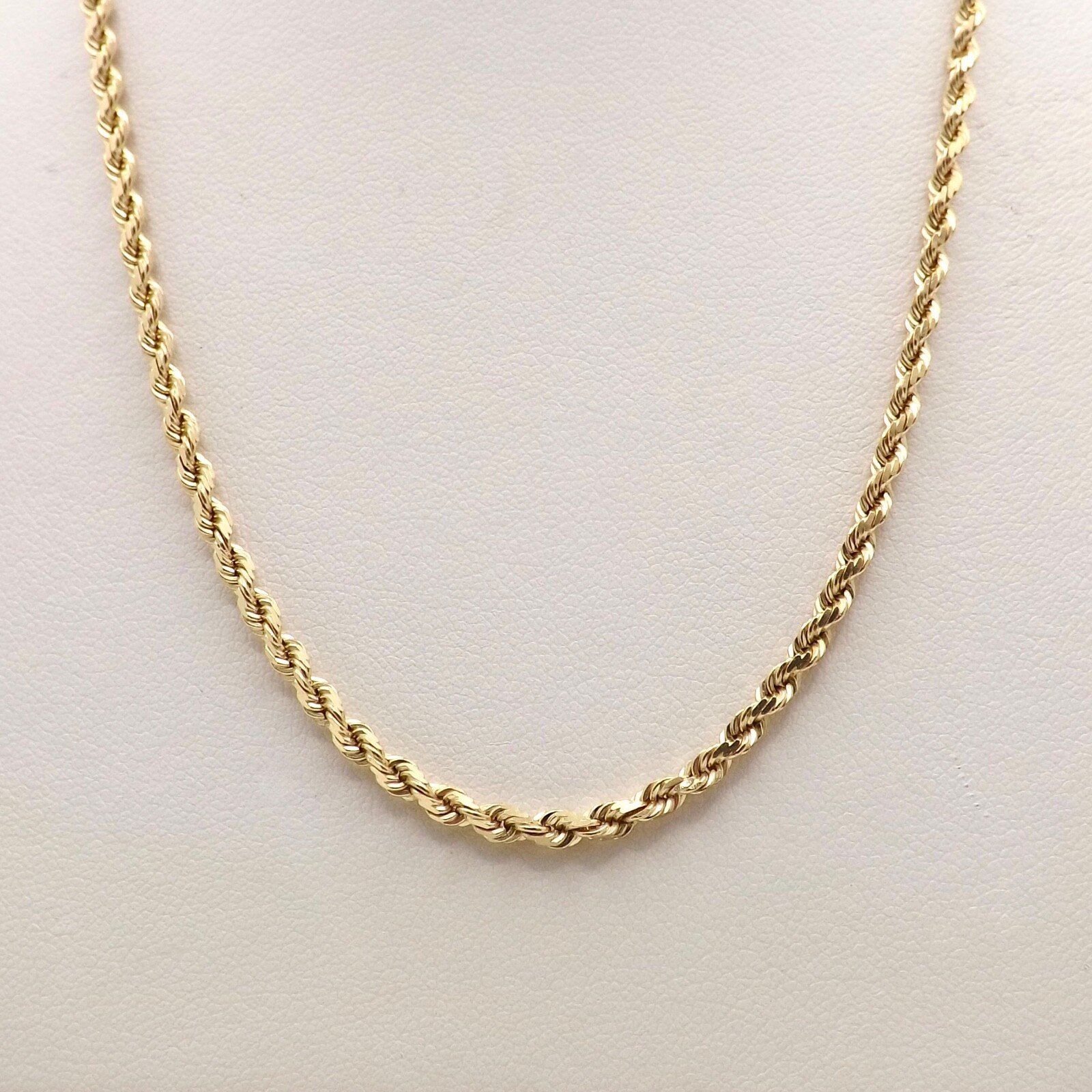 Solid 14k Gold Rope Link Pendant Chain Necklace Versatile 36in Long New
