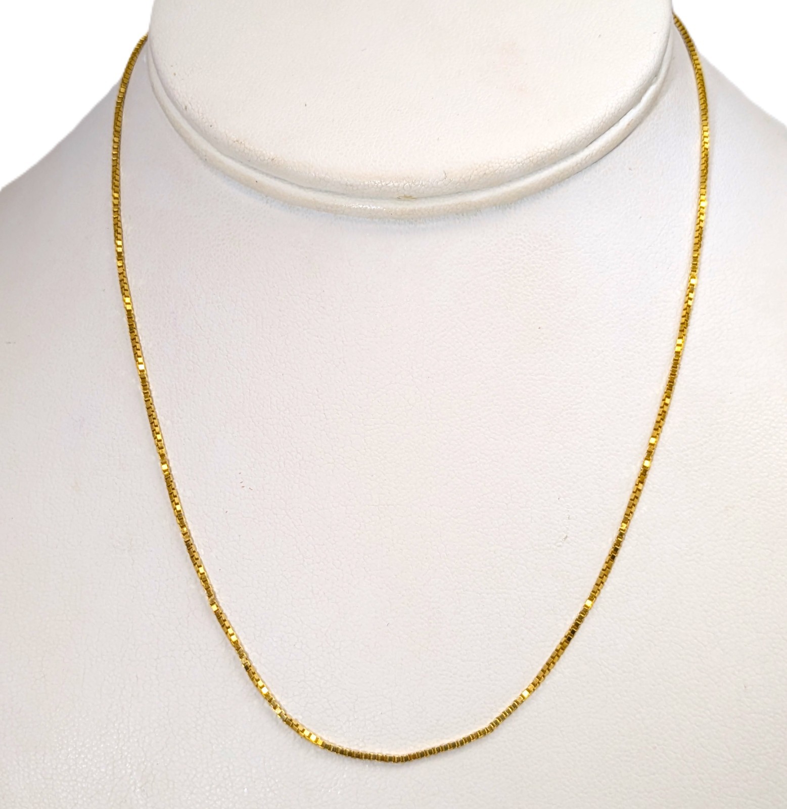 14K Gold Box Chain, 15-3/4” Long