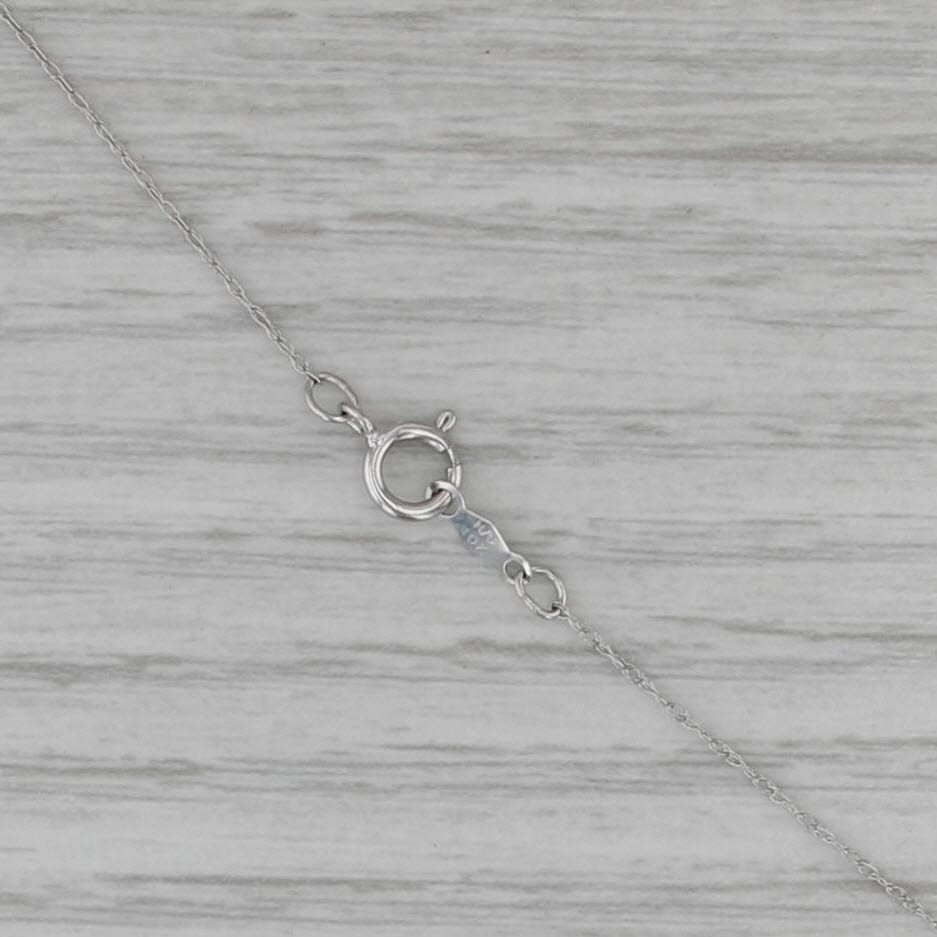 0.20ctw Diamond Halo Pendant Necklace 10k White Gold 20.25″ Rope Chain