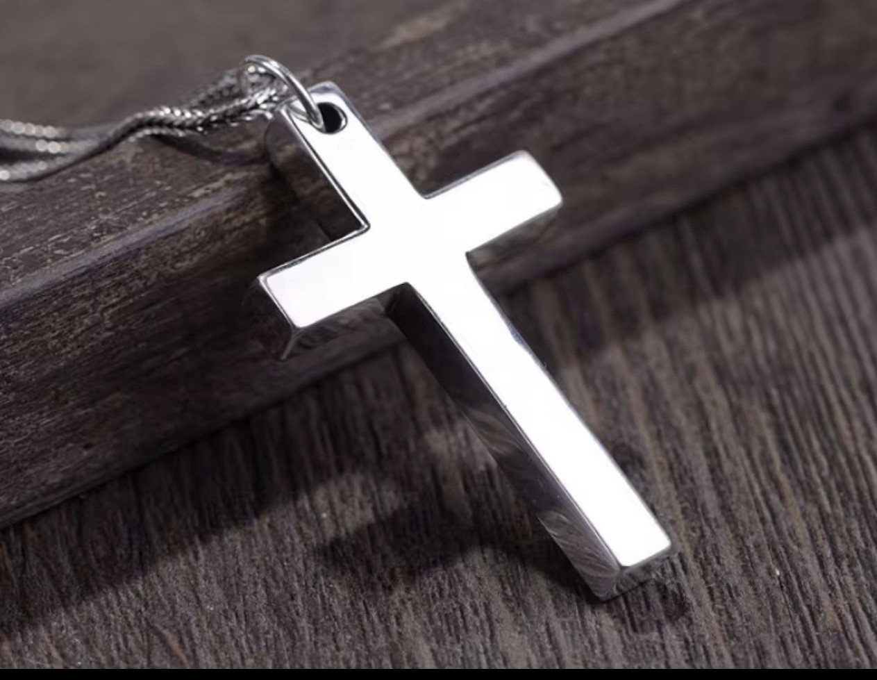 925 Sterling Silver Cross Pendant for Men and Women, 38 mm x 19 mm, 4 mm thick.