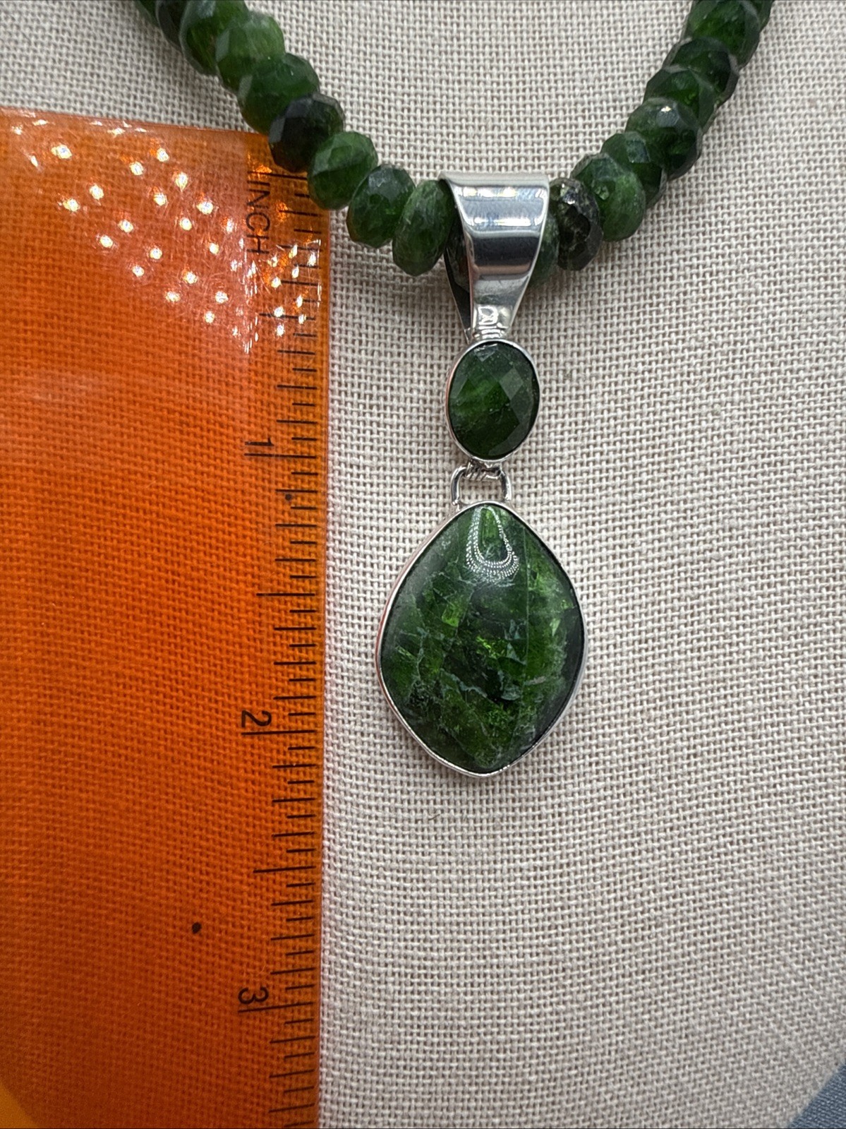 Jay King Natural Russian Chrome Diopside Sterling Silver Necklace & Pendant NWT
