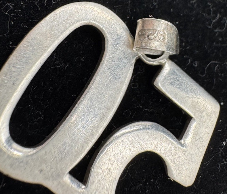 Number 50 50th Birthday Anniversary 925 Solid Sterling Silver Charm Pendant