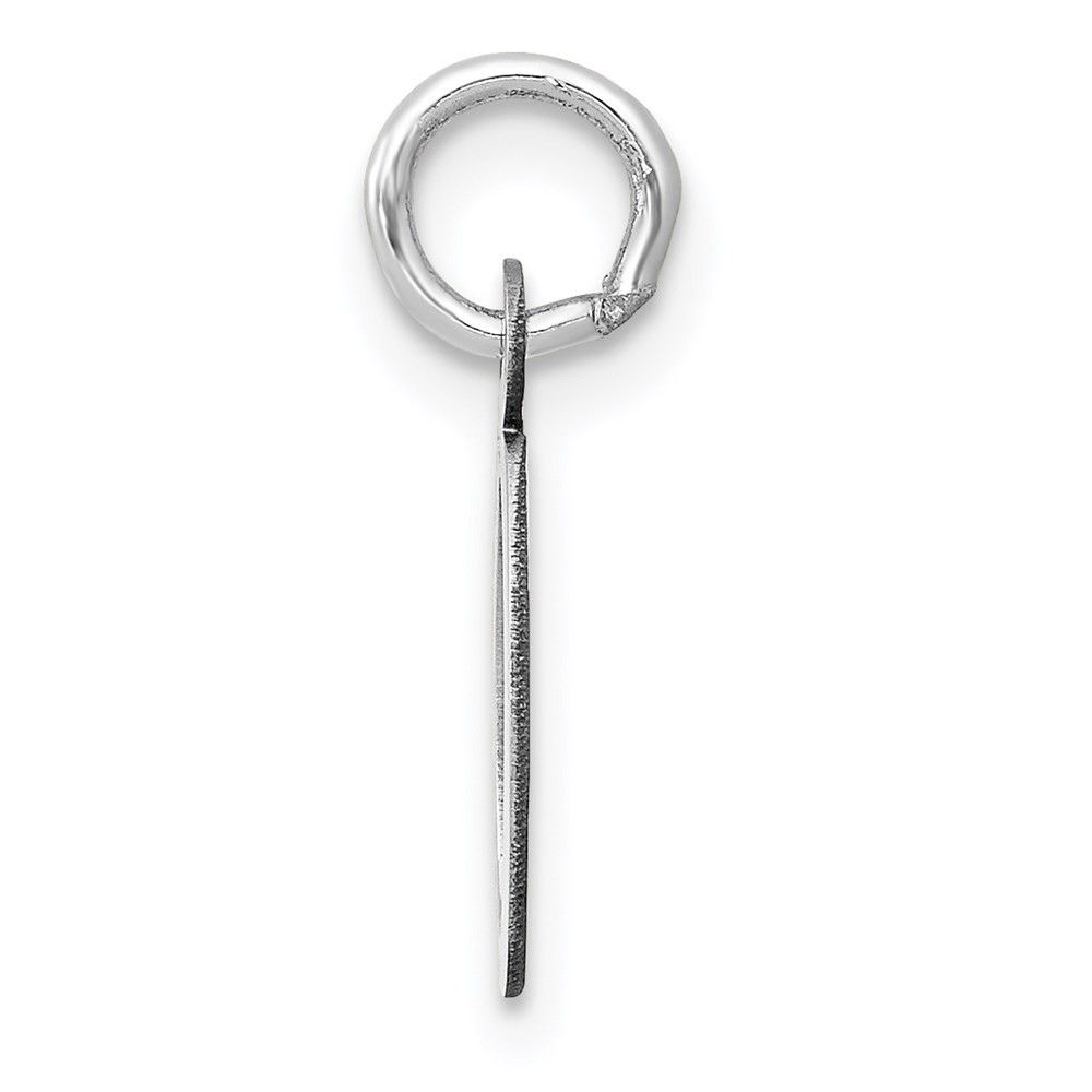 14K White Gold Small Slanted Block Letter O Initial Charm Pendant; Wt. 0.19 g
