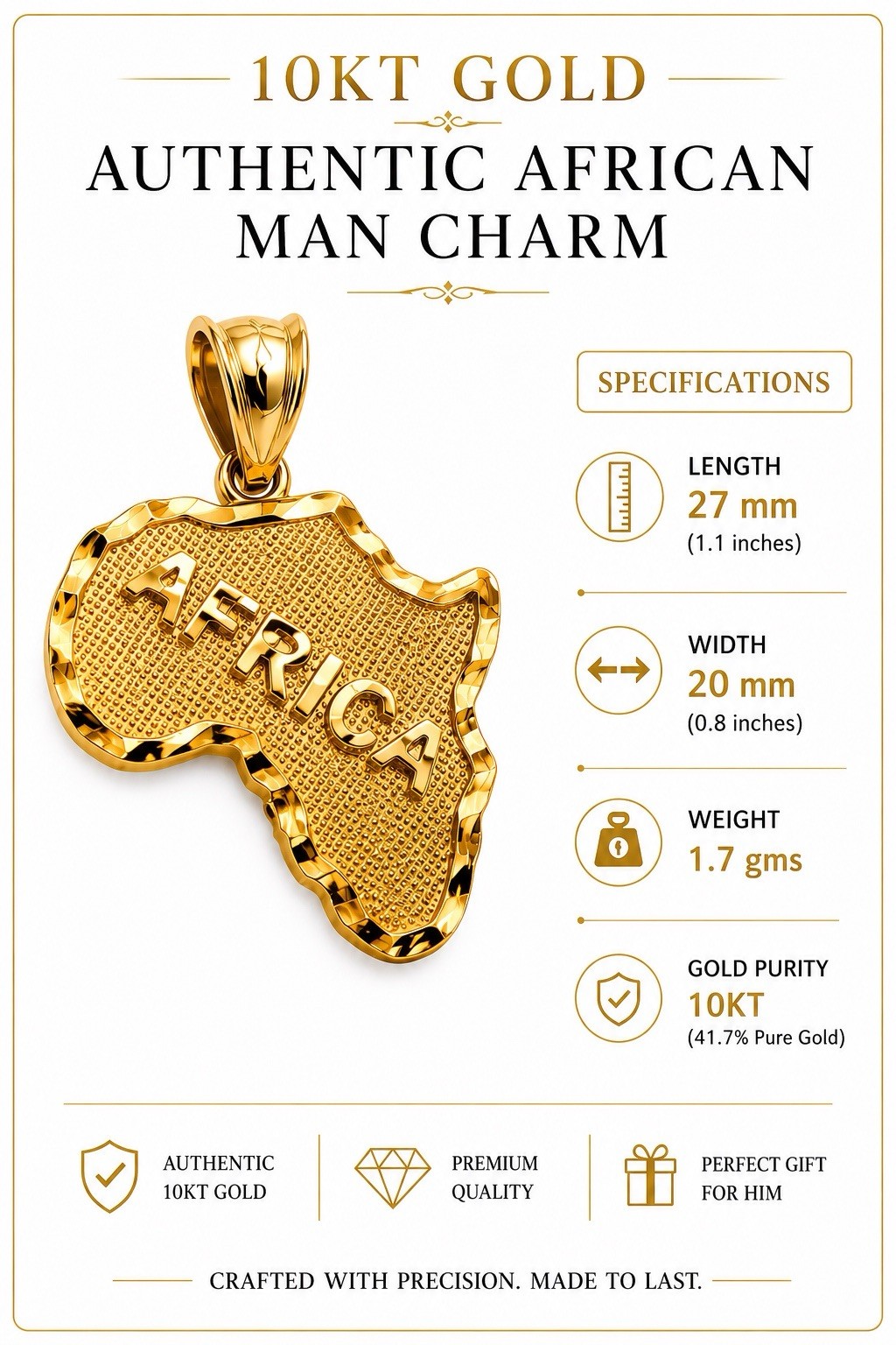 10kt Gold African Charm