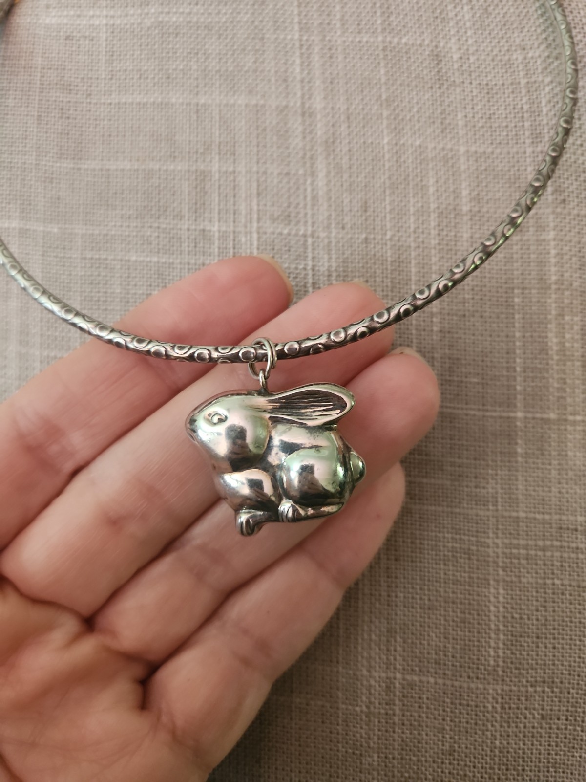 Electroform Sterling Silver Bunny Rabbit Pendant
