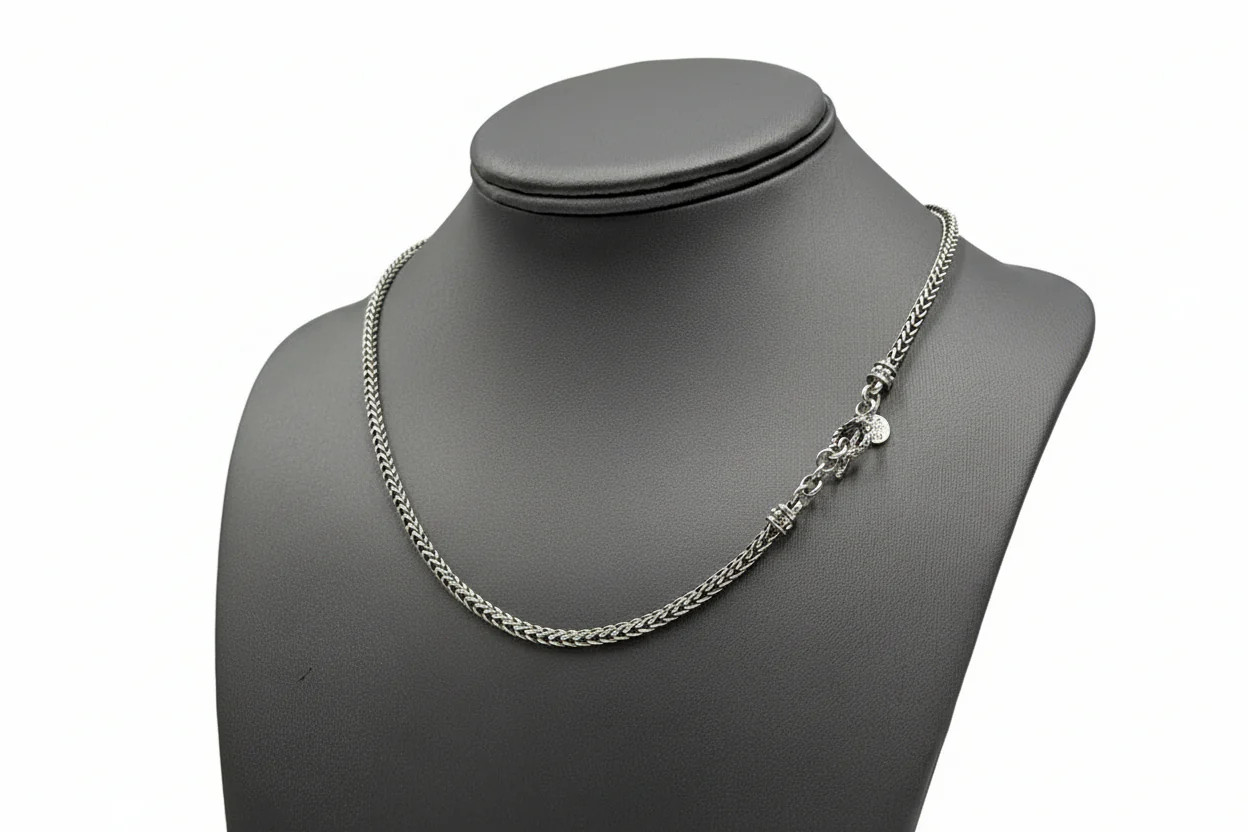 Bali Designs Toggle Clasp Foxtail Link Chain Necklace 20″