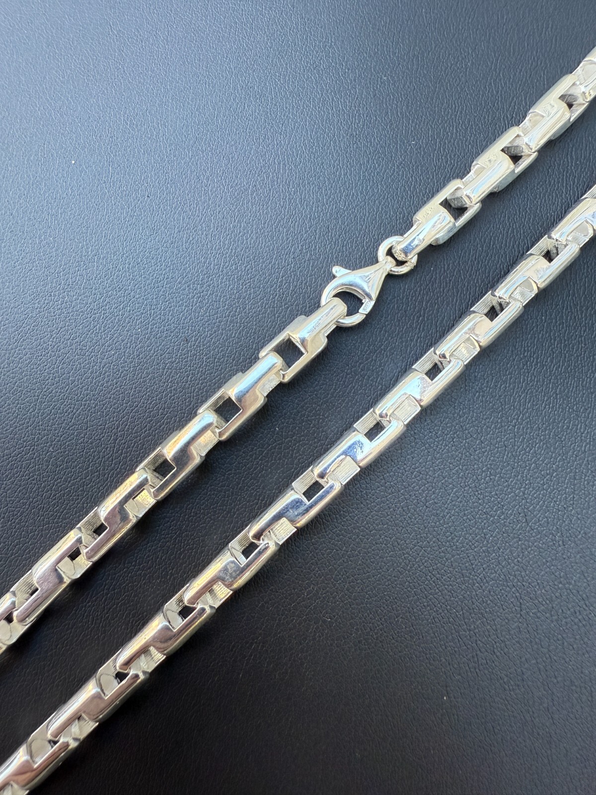 Real 925 Sterling Silver Handmade Custom 6mm Bullet Rolo Chain Necklace 18-28″
