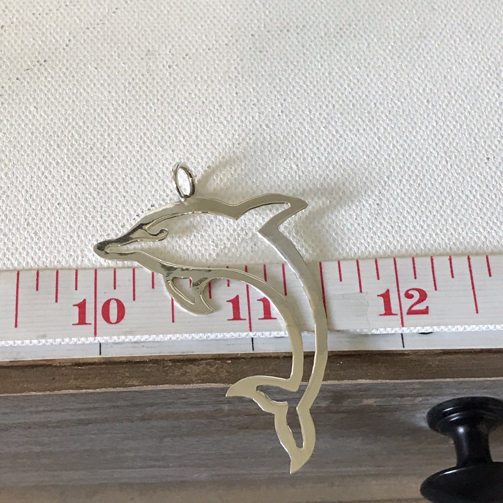 .925 Sterling Silver Dolphins Cutout Pendant 2grams