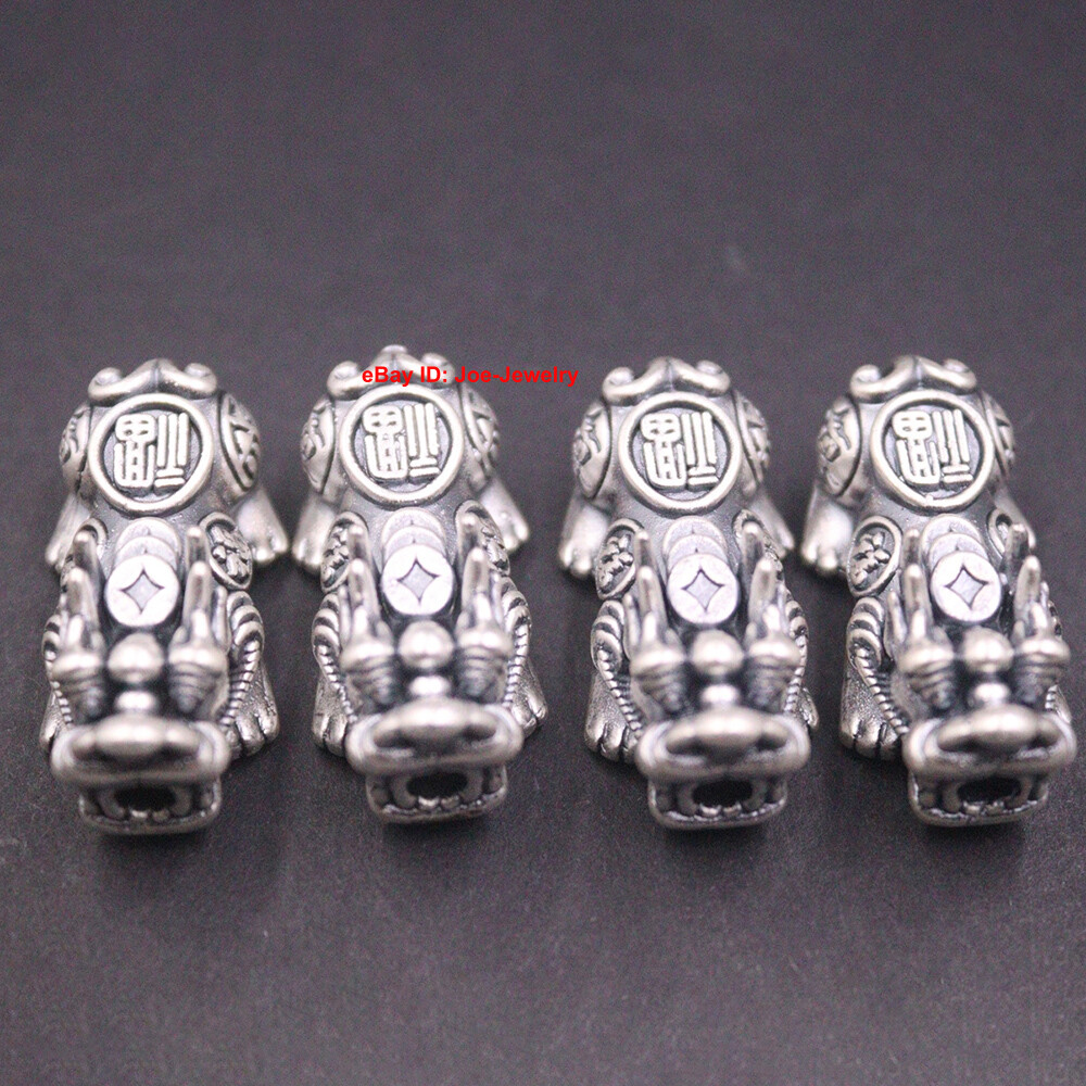 Real 999 Fine Silver Pendant Dragon-Son Rich Pixiu Small Pendant 32mm L (1pcs)