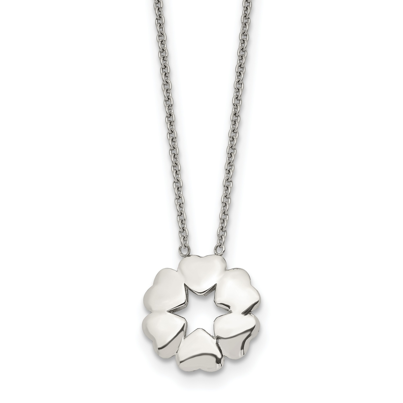 Stainless Steel Polished Flower Necklace