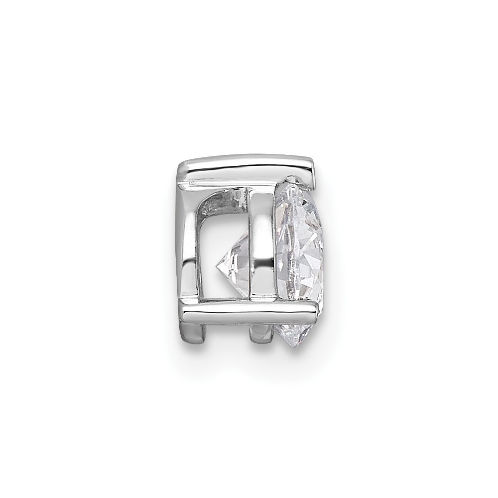 14k White Gold 3/4Ct Round Lab Grown Diamond VS/SI+ G+ Three Prong Fancy Pendant