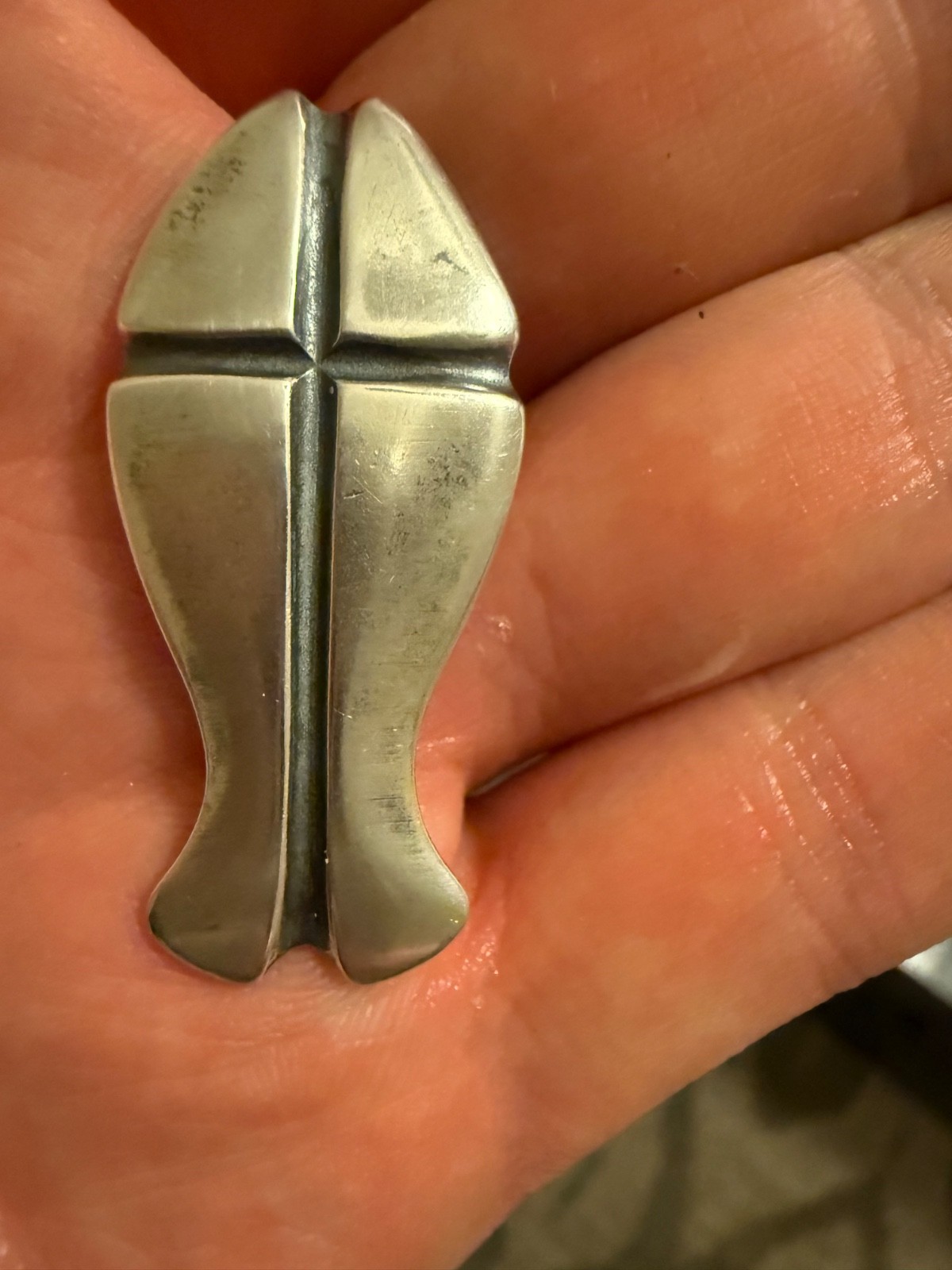 James Avery Silver 925 Retired Fish Ichthus Charm Token Pocket Piece