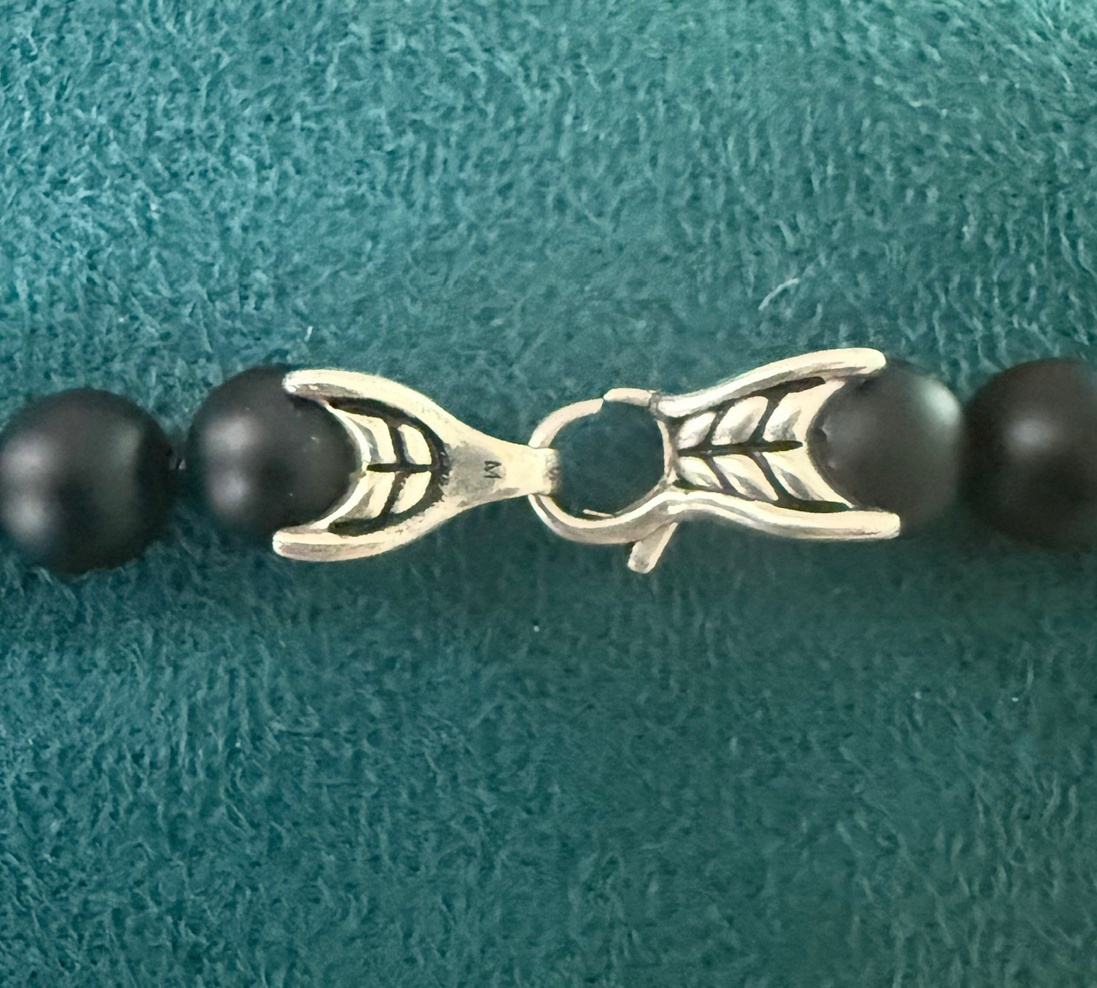 David Yurman .925 Sterling Silver Beads Black Onyx 8mm Necklace 24″