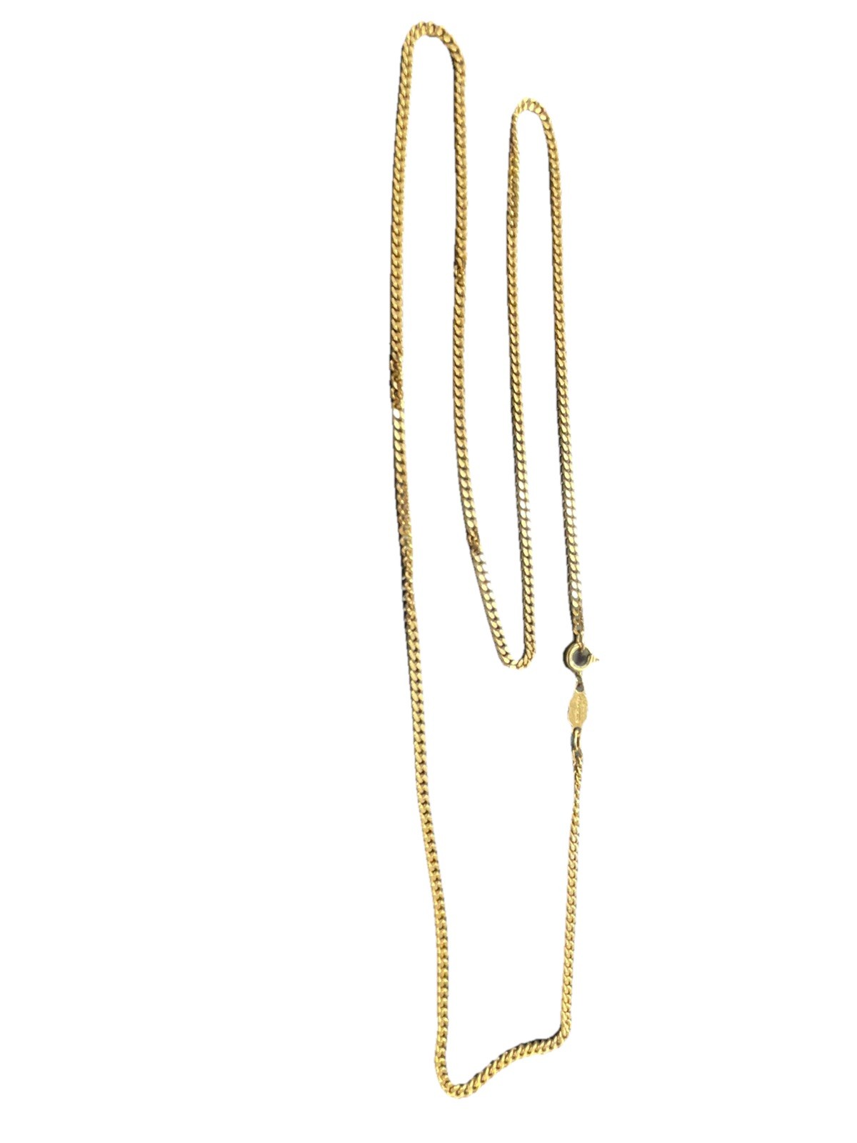 UnoAErre Solid 18K Yellow Gold 23.5″ Long 1.4mm Polished Box Link Chain Necklace