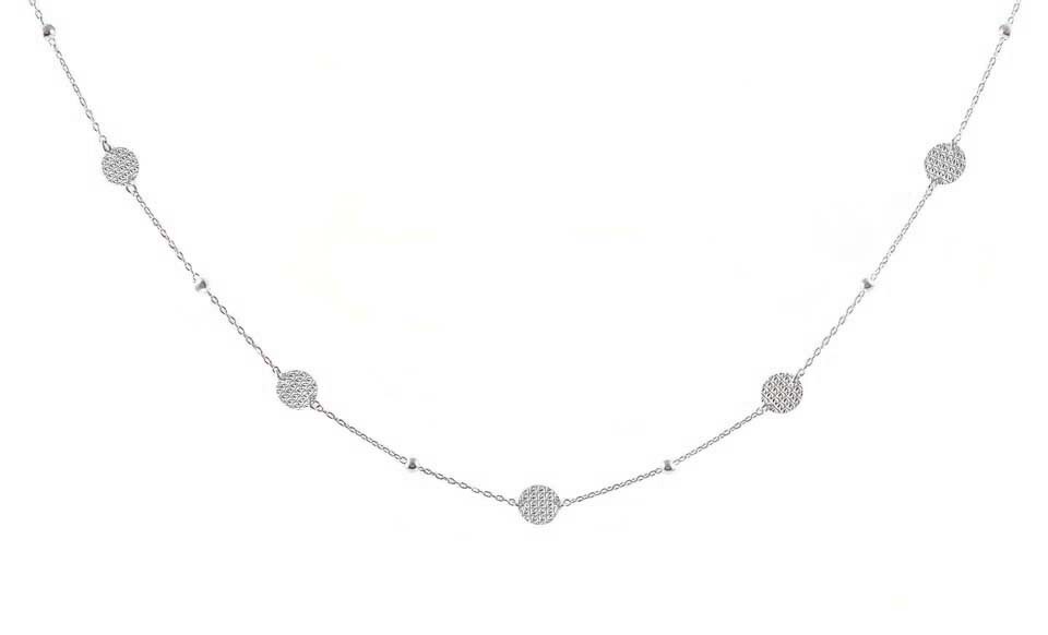 Women’s 925 Sterling Silver Station Bead Choker Necklace 18″ – 3 Colors