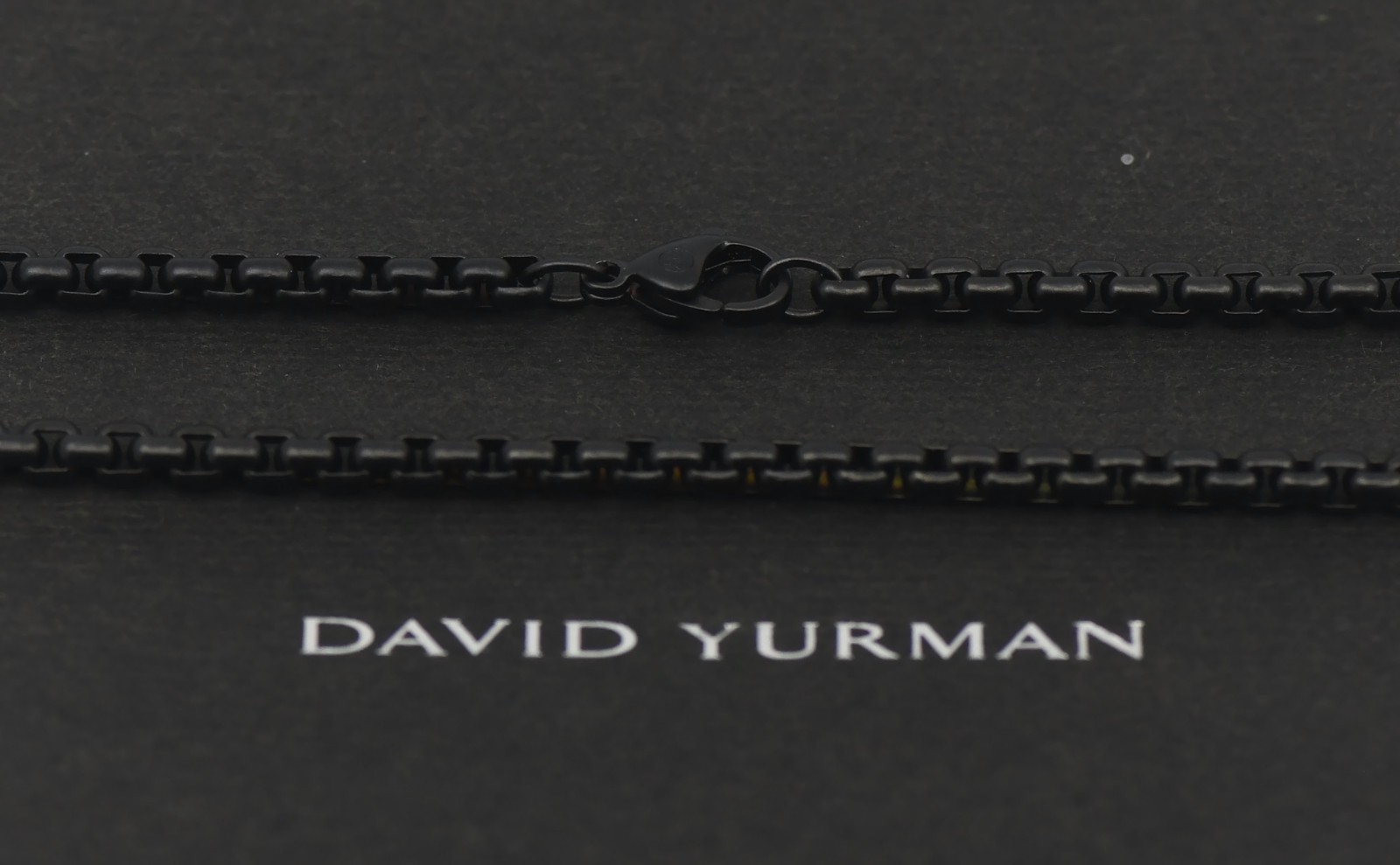 David Yurman Box Chain Darkened Steel Necklace