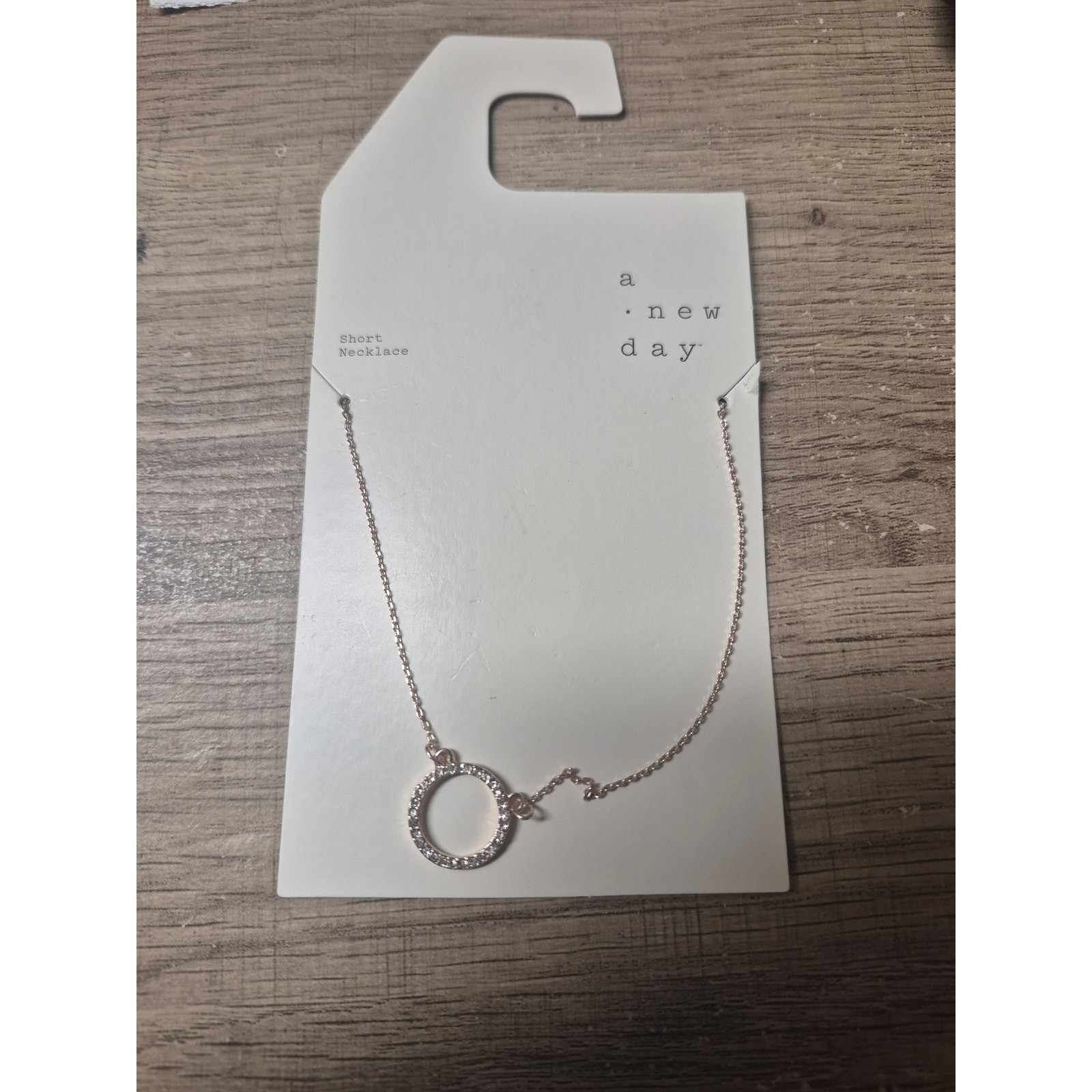 A New Day Women’s Necklace Circle Gold Plated Fake Short Necklace Claw Hook s4