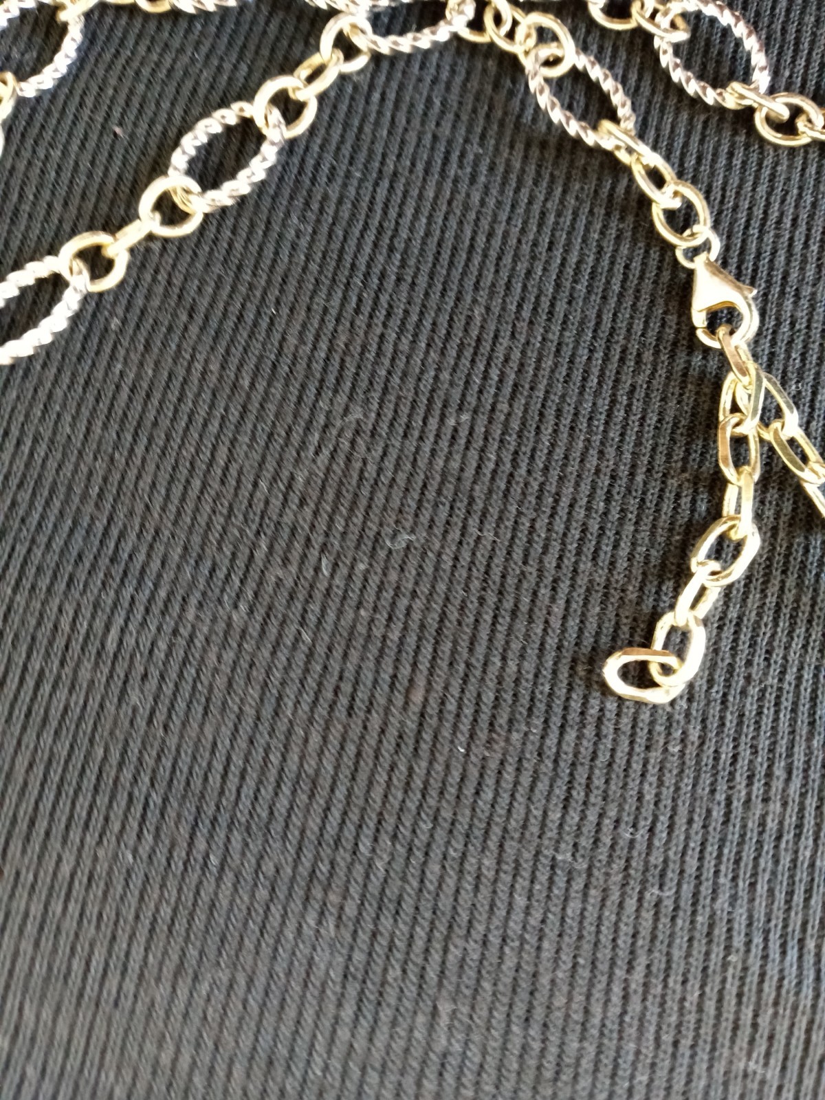 gold and silver Link Necklace Marked 681 And 925 22″