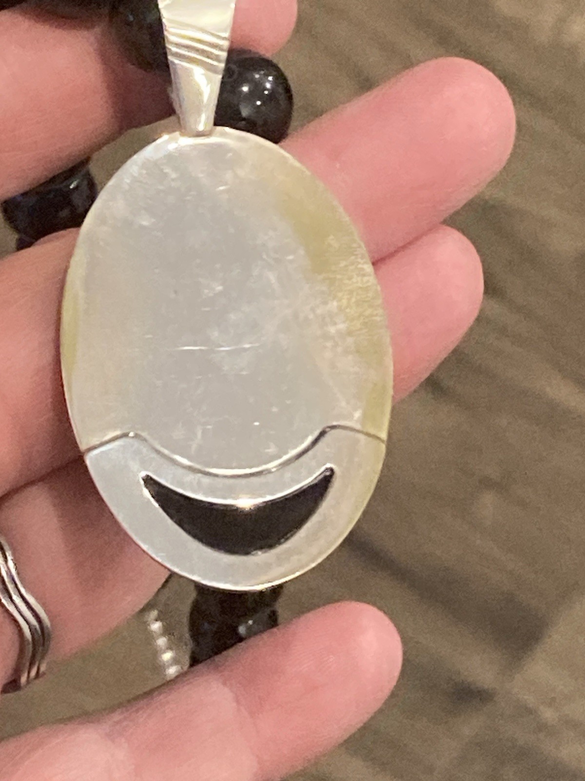 Jay King DTR Mosaic Opal Black Onyx Bead Sterling Necklace