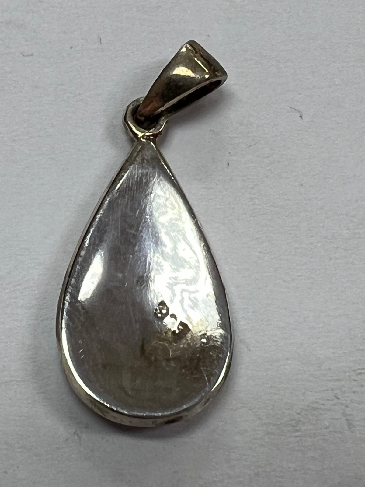 Unknown Designer Sterling Silver Multi Stone Tear Drop Pendant [075DuW]