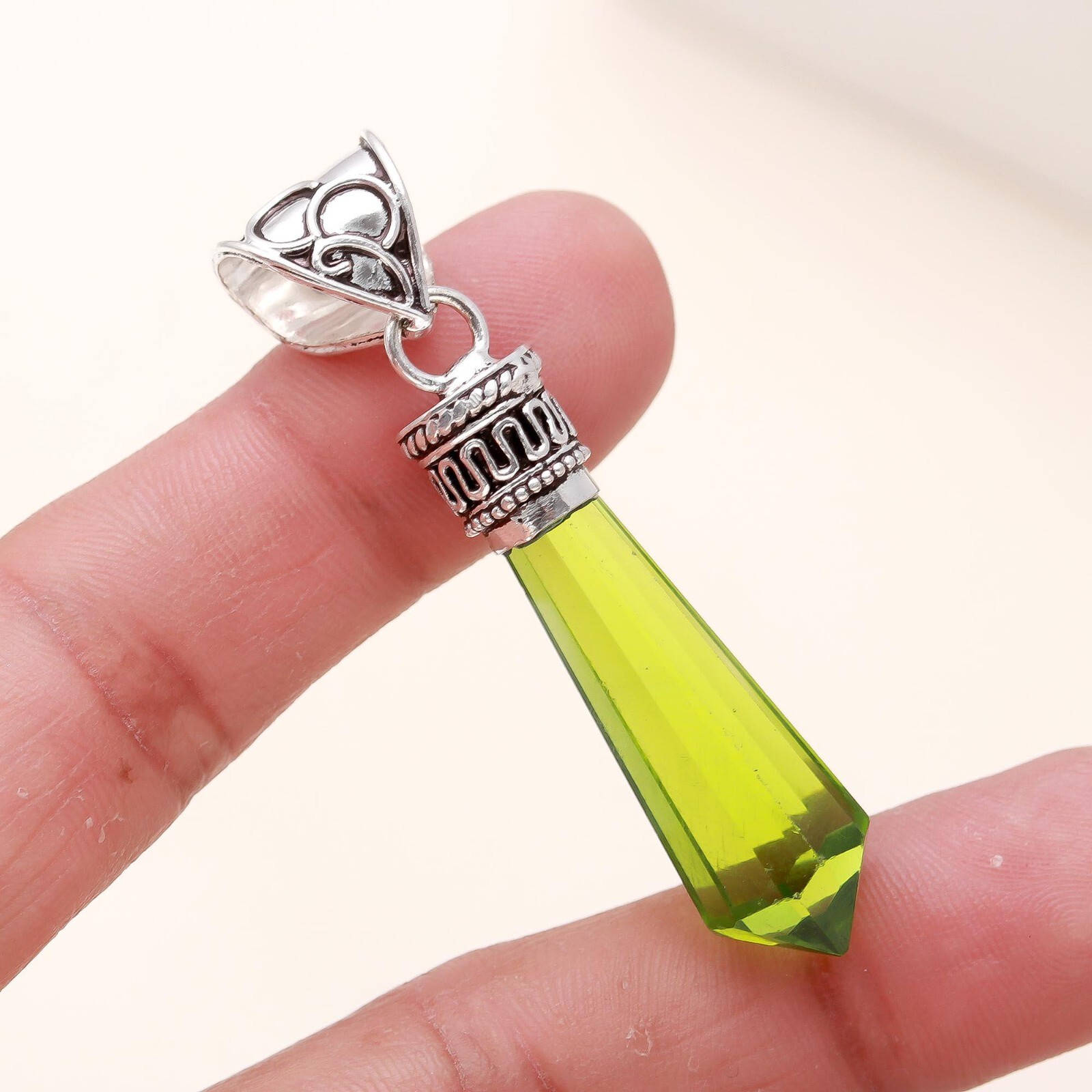 Peridot Gemstone Handmade Pendant For Necklace 925 Sterling Silver Pendant