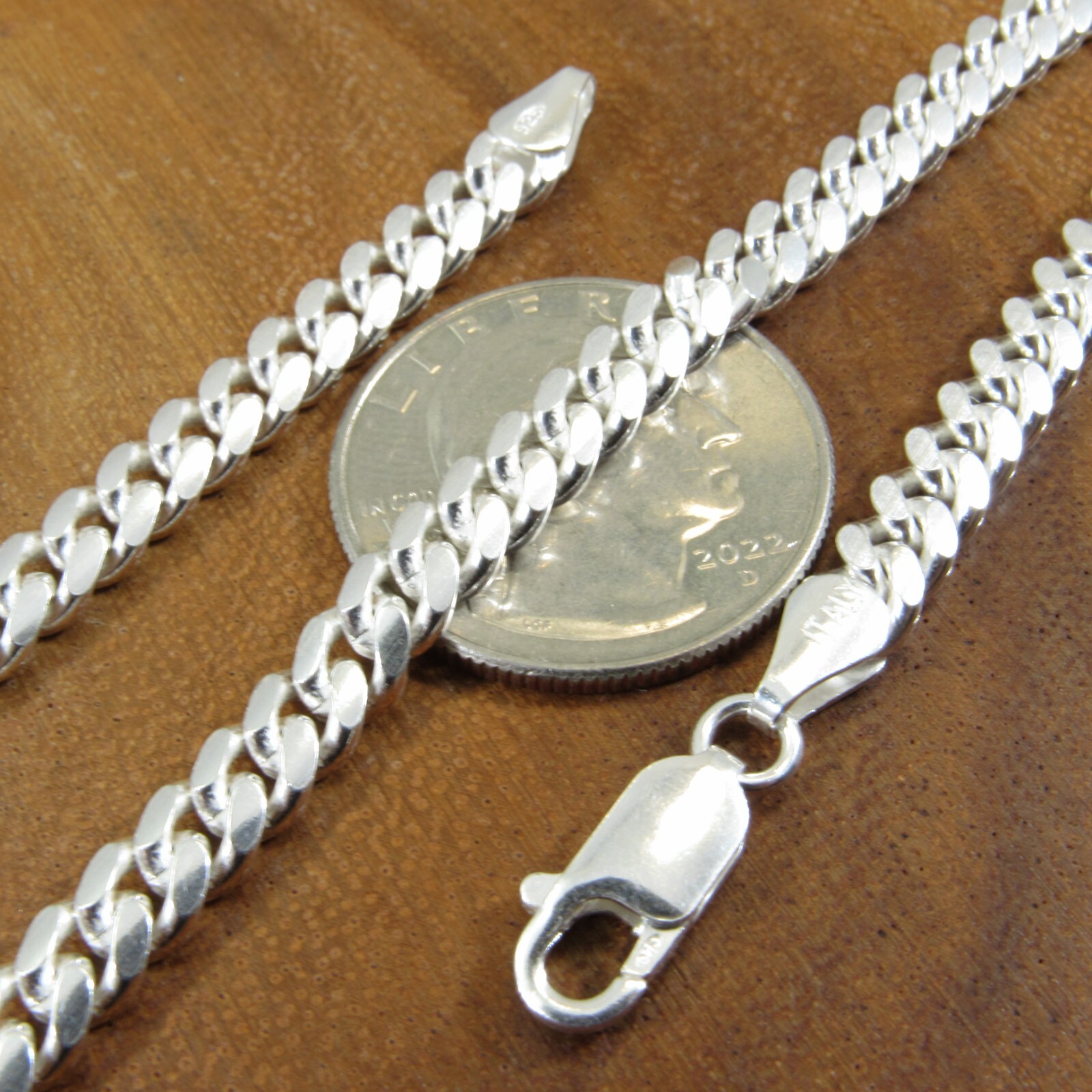 Real Solid Genuine 925 Sterling Silver Men’s Italian MIAMI CUBAN Hip Hop Chain