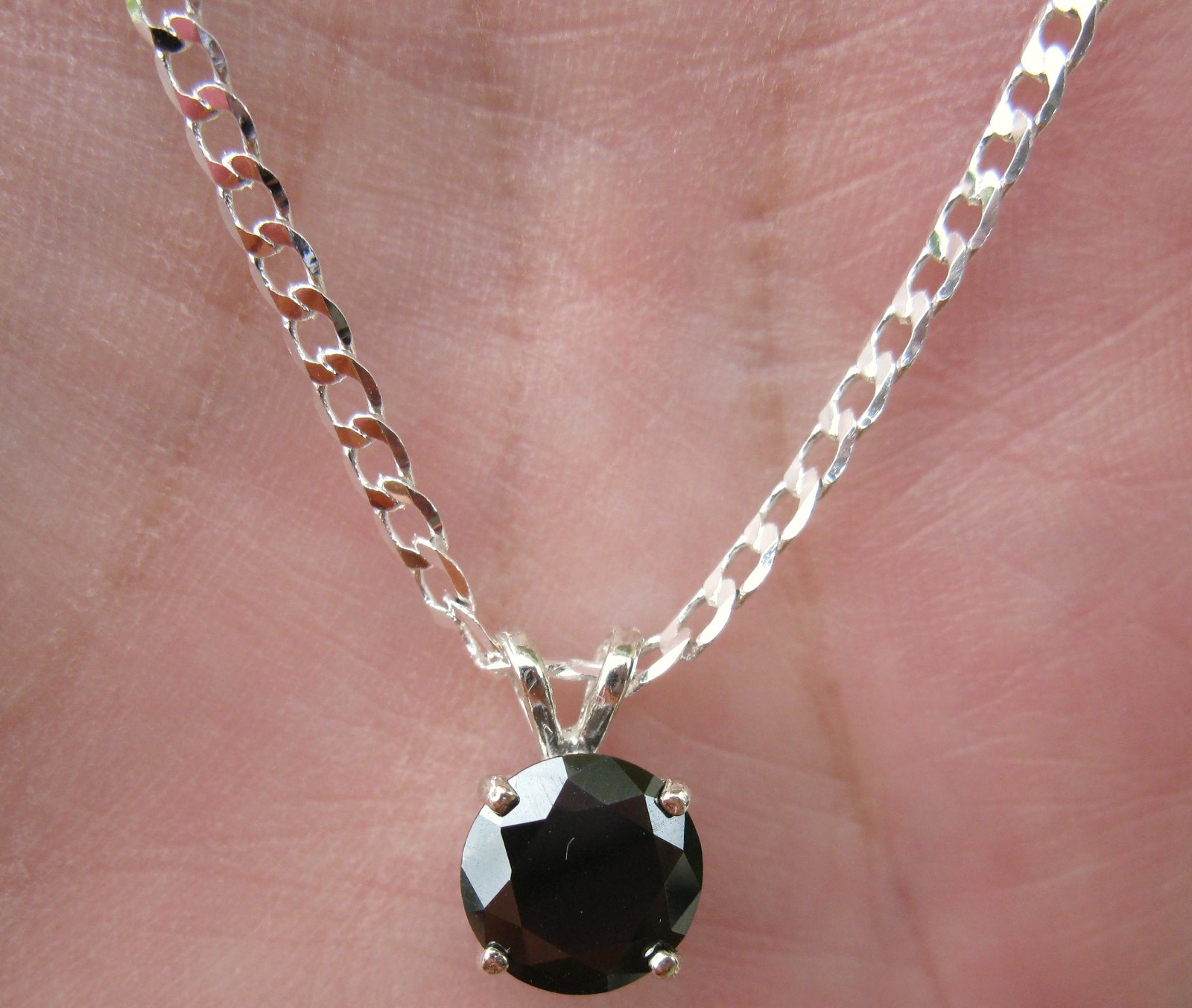 2.35ct REAL BLACK DIAMOND NECKLACE,CERTIFICATE, FREE DIAMOND TESTER, EYE CLEAN