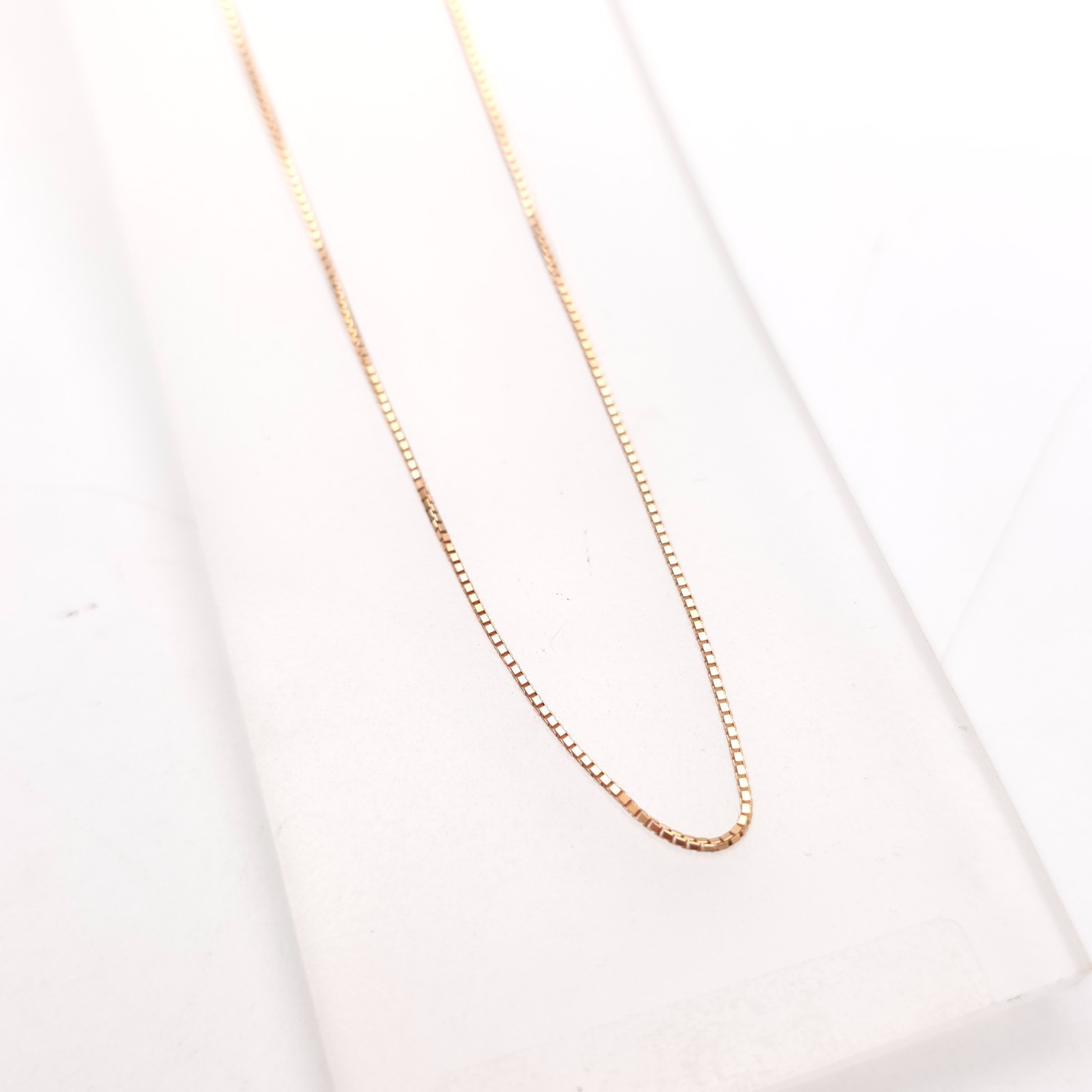 18ct Rose Gold Venetian Box Chain Necklace 16 Inch / 40cm