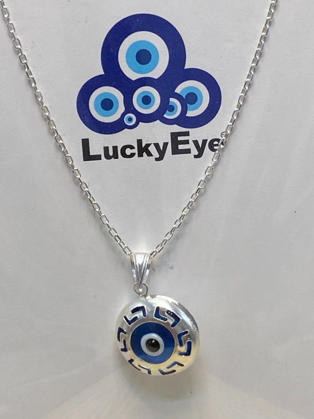 Evil eye Sterling Silver Pendant Necklaces #9516