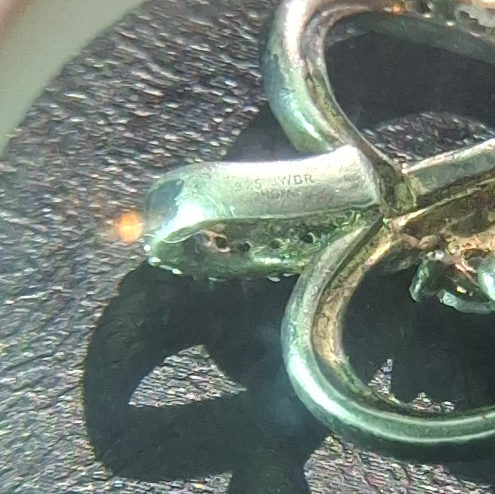 925 Sterling Silver Heart Pendant, Round White Diamond Accent, Signed Love