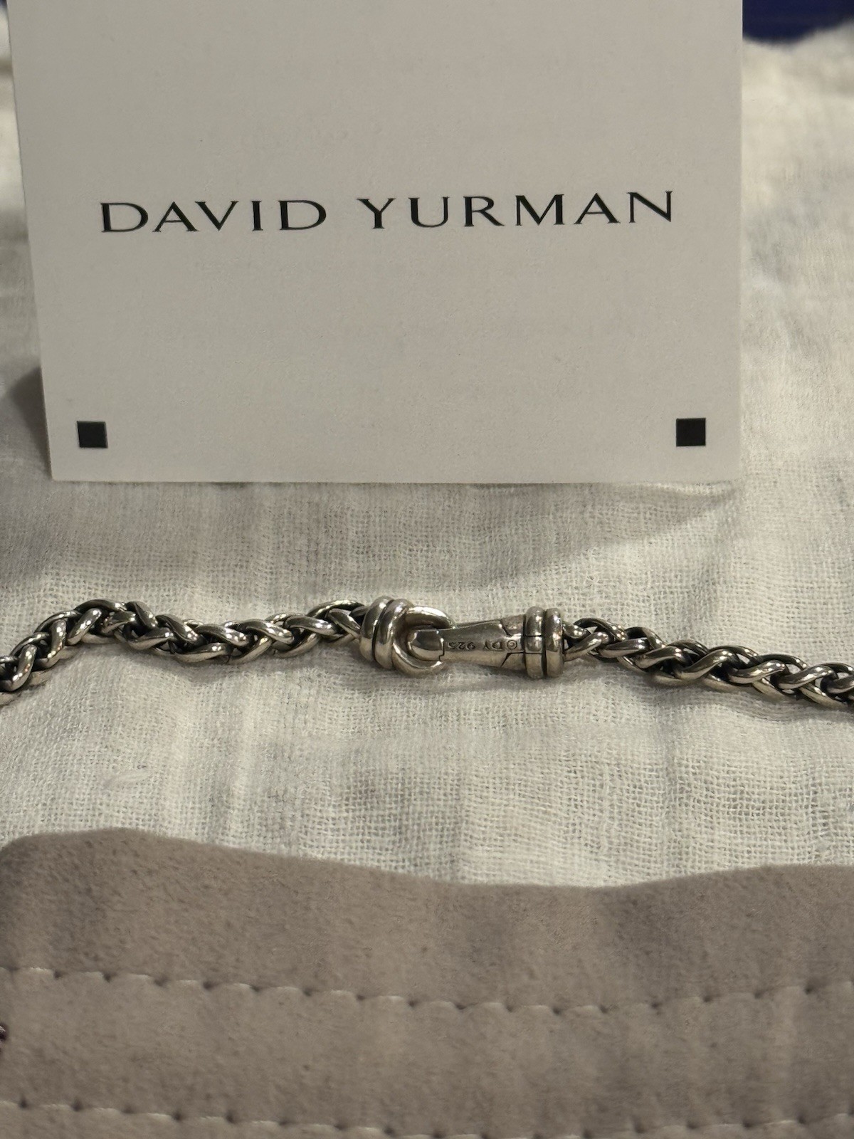 David Yurman Signed 925 Sterling Silver Cable Chain Necklace 24in CH0466MSS24