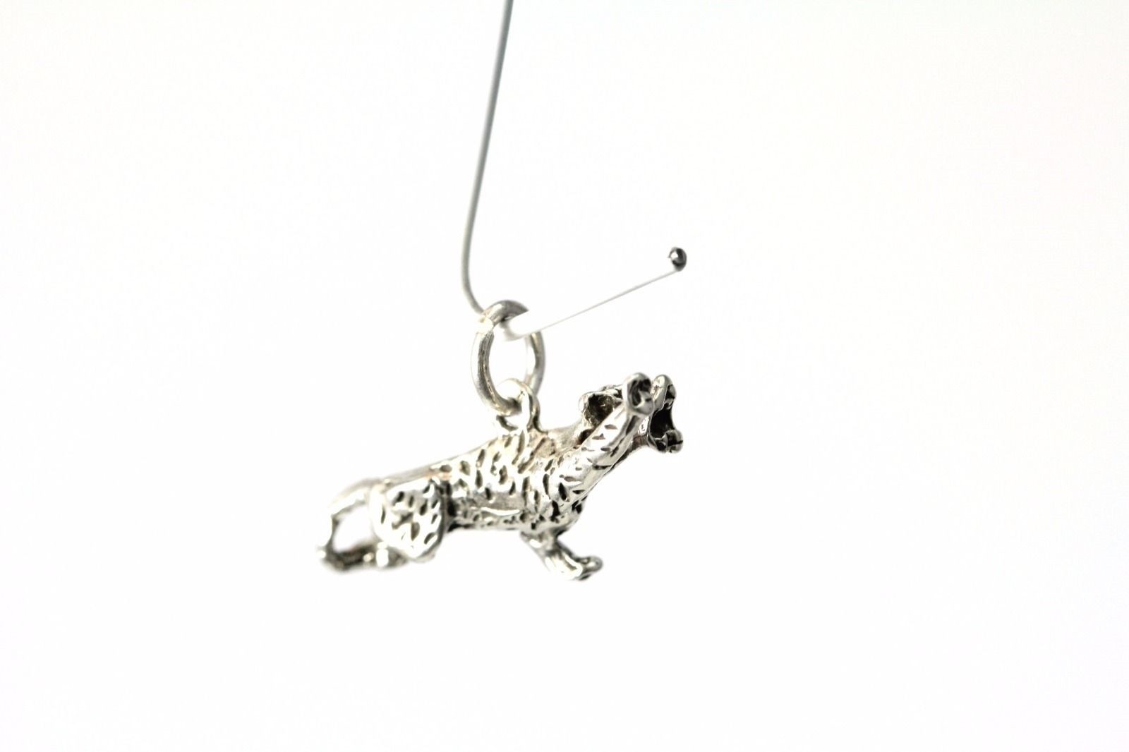 Very Nice 925 Sterling Silver Small Tiger Charm/Pendant 2.6 Grams (PEN3479)