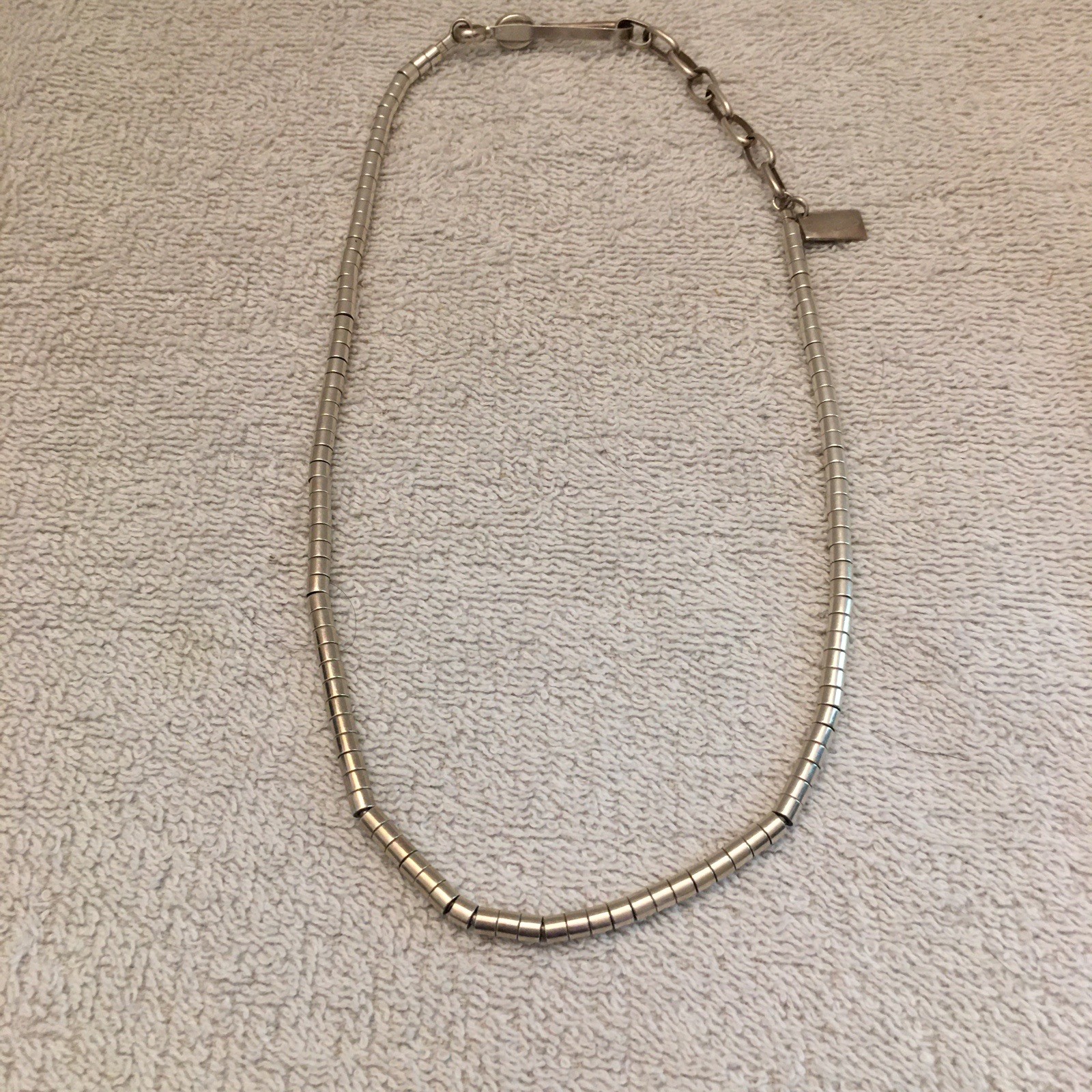 Christin Wolf Necklace Sterling Marked W/ Gemstone Hook Closure