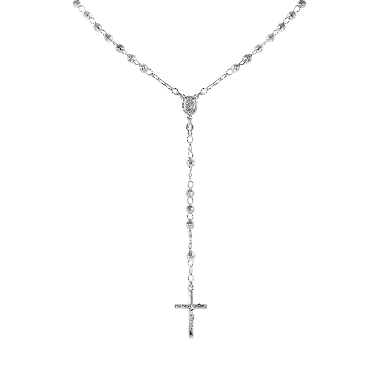 925 Sterling Silver Rosary Necklace Chain DC Anti Tarnish Nickel Free