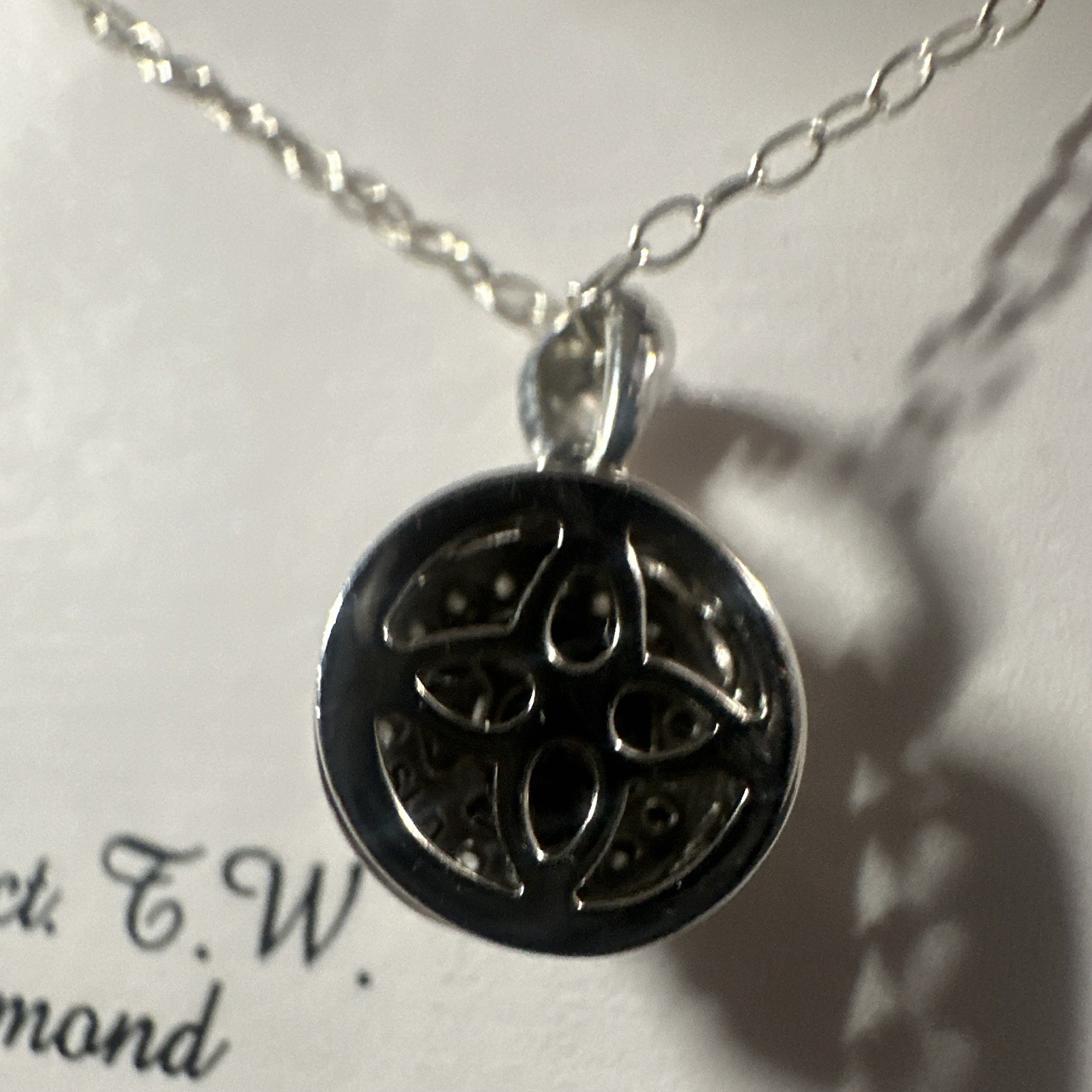 Sterling Silver 0.25 ctw Round White Diamond Halo Pendant Necklace Cable Chain