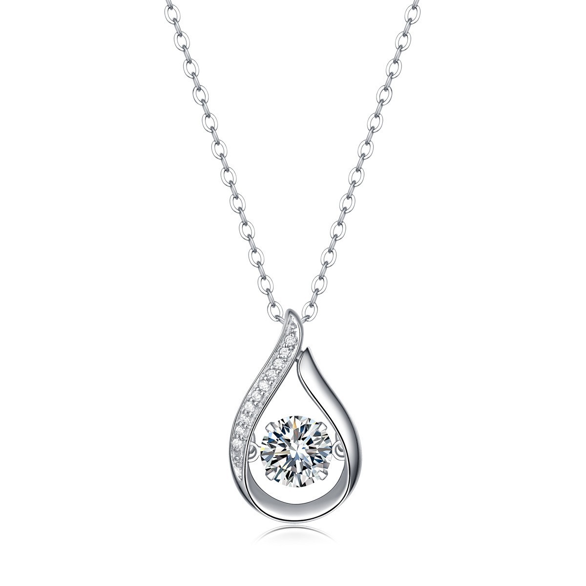 1ct D Color Moissanite Pendant 925 Sterling Silver Necklace for Women