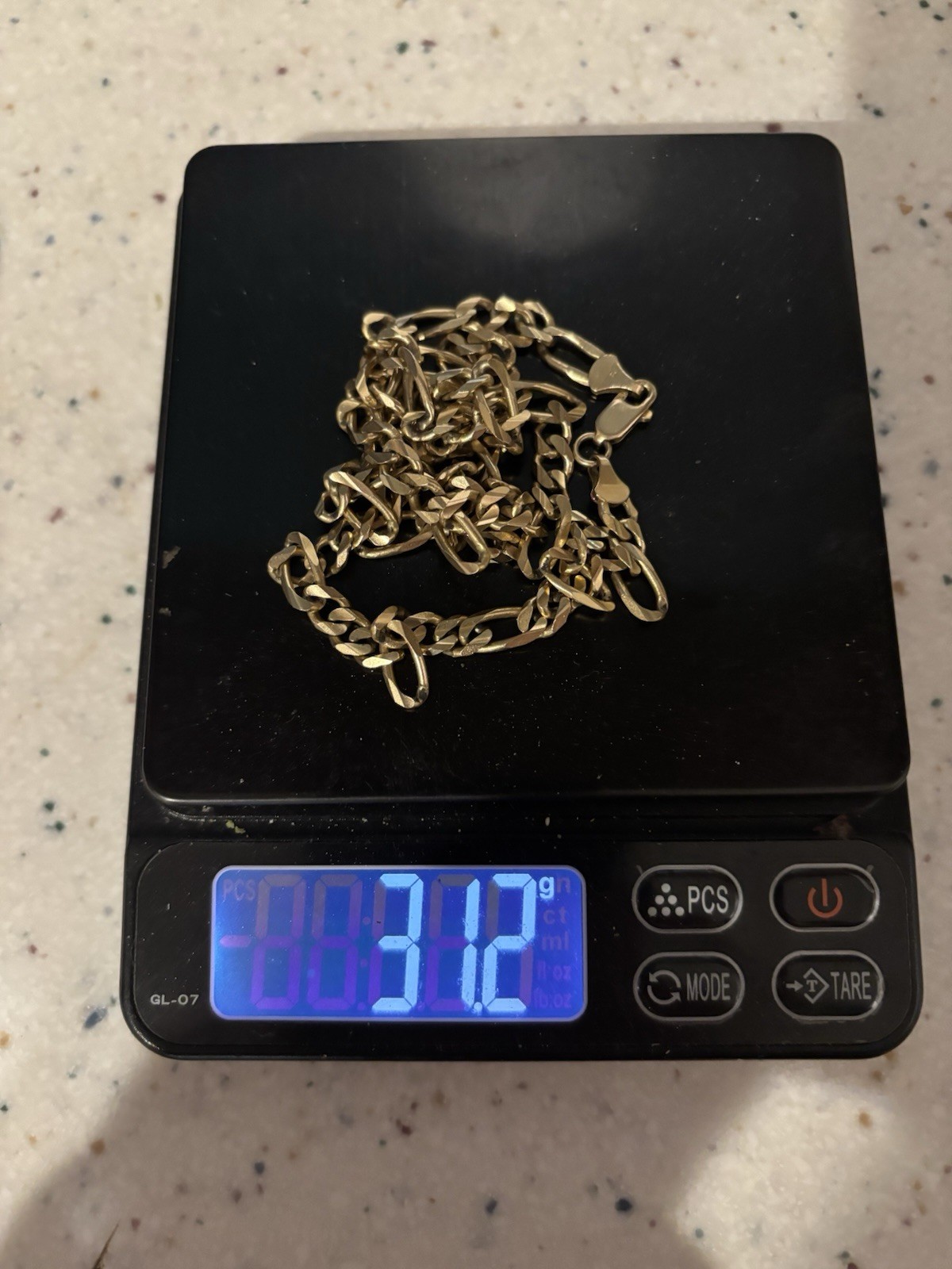 14K Solid Gold Figaro Chain
