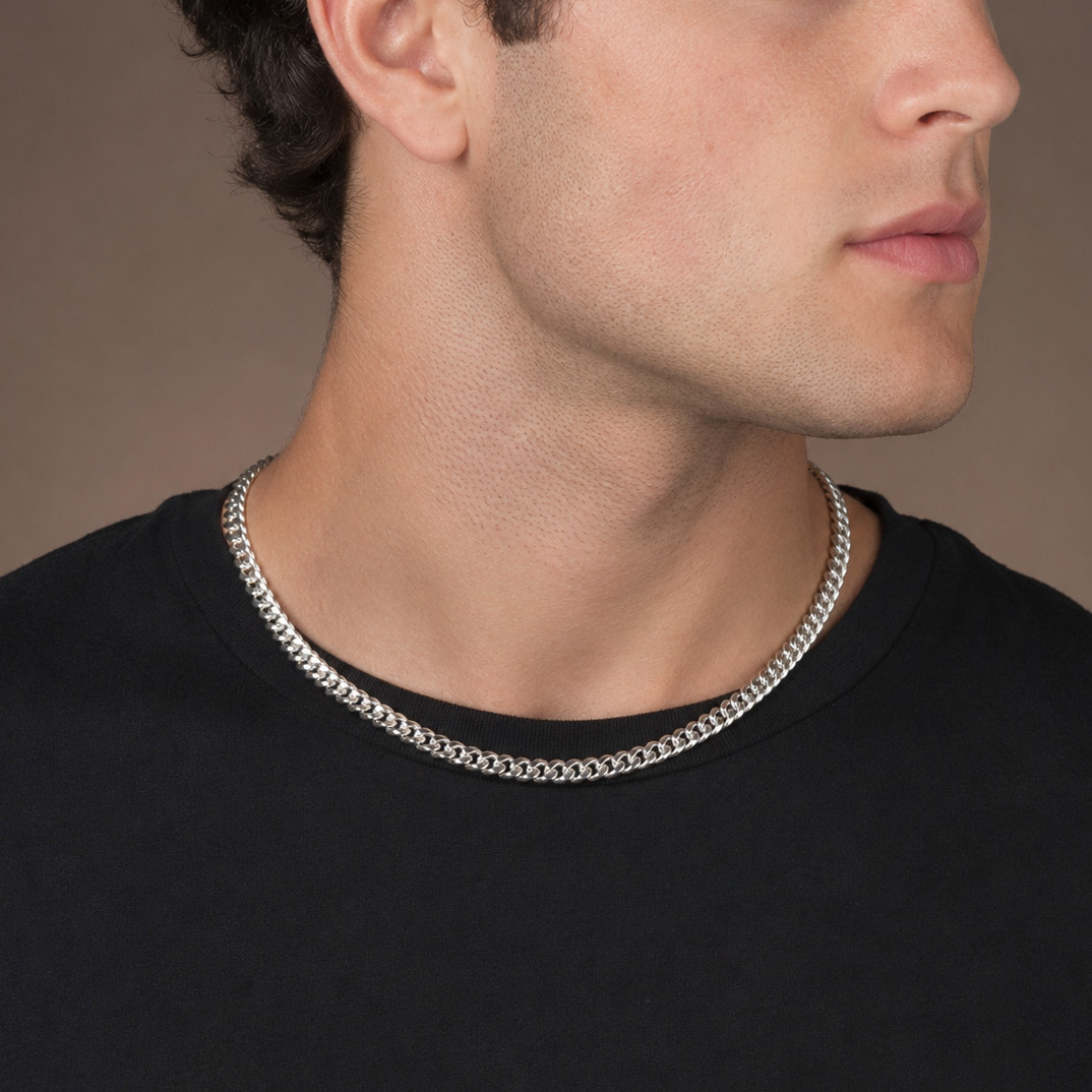 925 Sterling Silver Miami Cuban Link Chain Necklace – 5mm